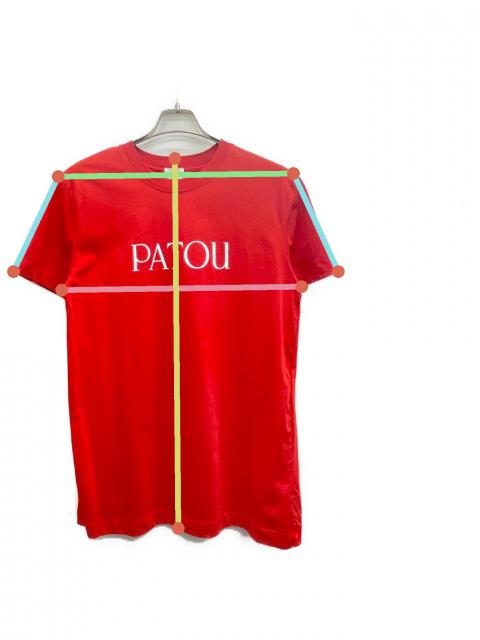 PATOU レターロゴ プリント 半袖TシャツカットソーSサイズ古着USED 中古・古着通販】patou (パトゥ) 半袖カットソー レッド サイズ:S