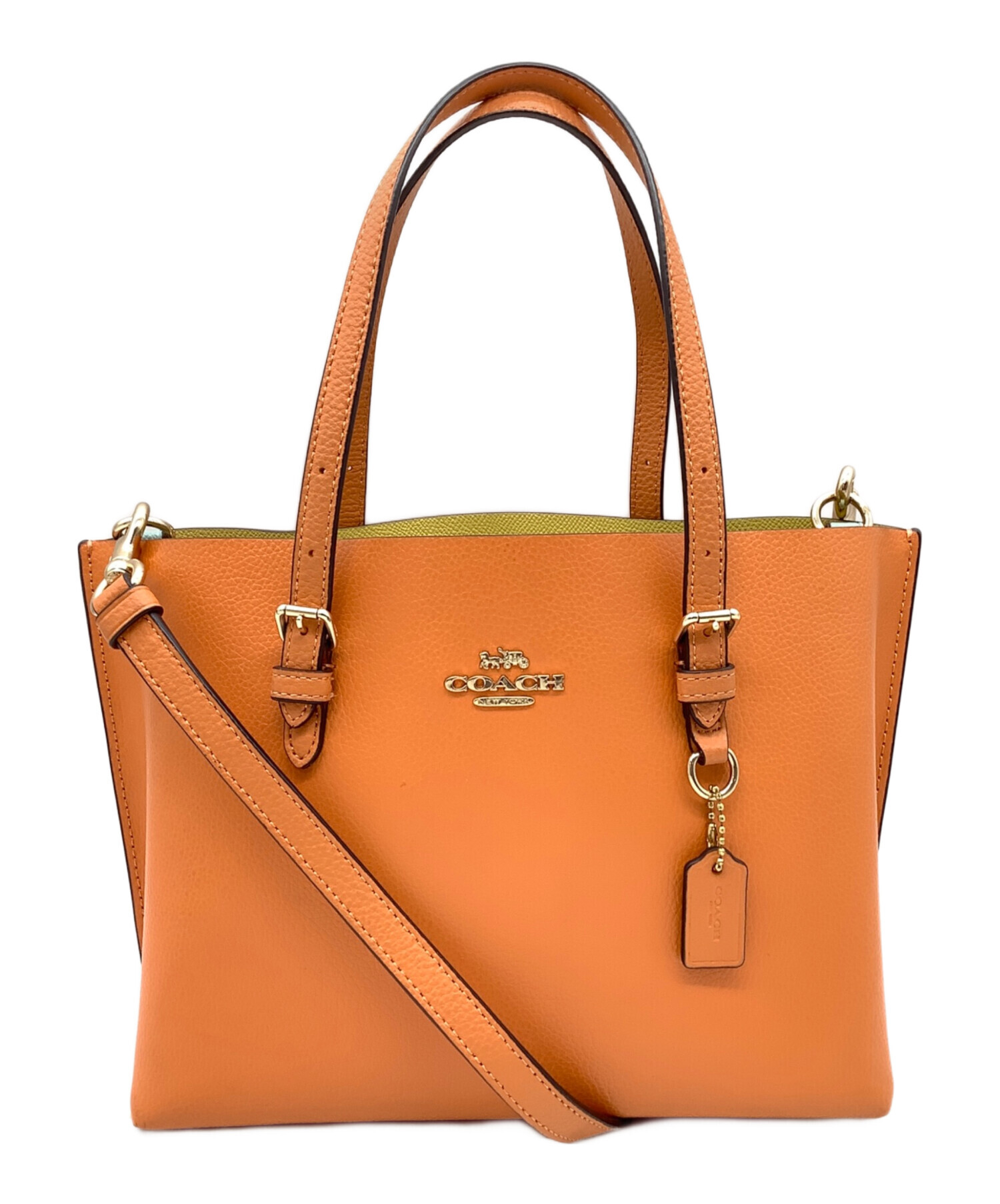 コーチ　ショルダーバッグ　ロゴ型押し　斜めがけ　オレンジ　スウェード　9358 COACH - コーチ ショルダーバッグ ロゴ型押し 斜めがけ オレンジ