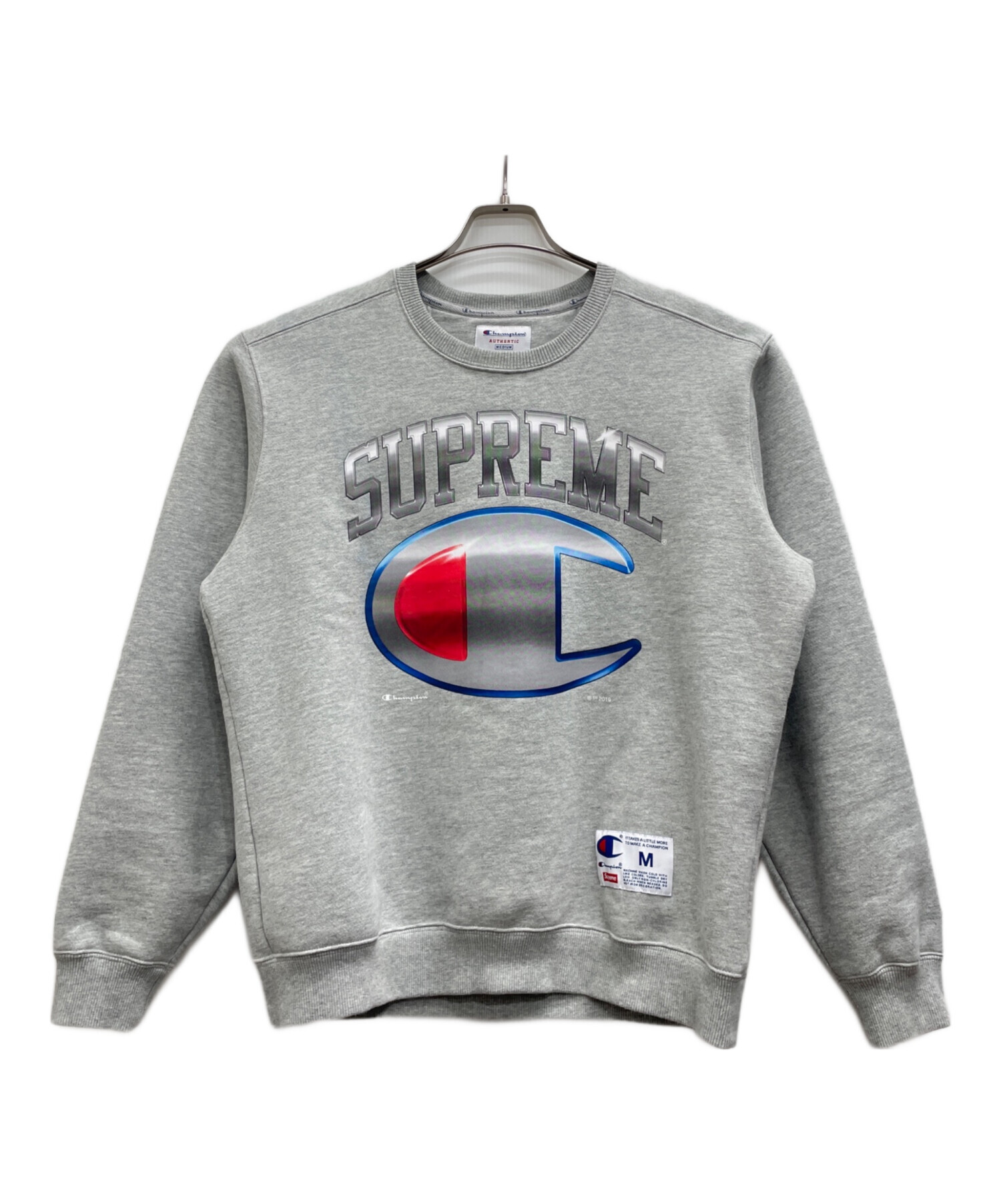 Champion × Supreme グレー パーカー M シュプリーム チャンピオン コラボ パーカー supreme champion
