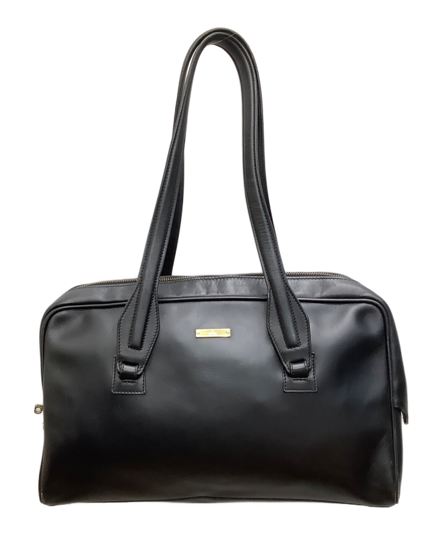 グッチ　ブラックレザーハンドバッグ 中古・古着通販】GUCCI (グッチ) ハンドバッグ ブラック｜ブランド
