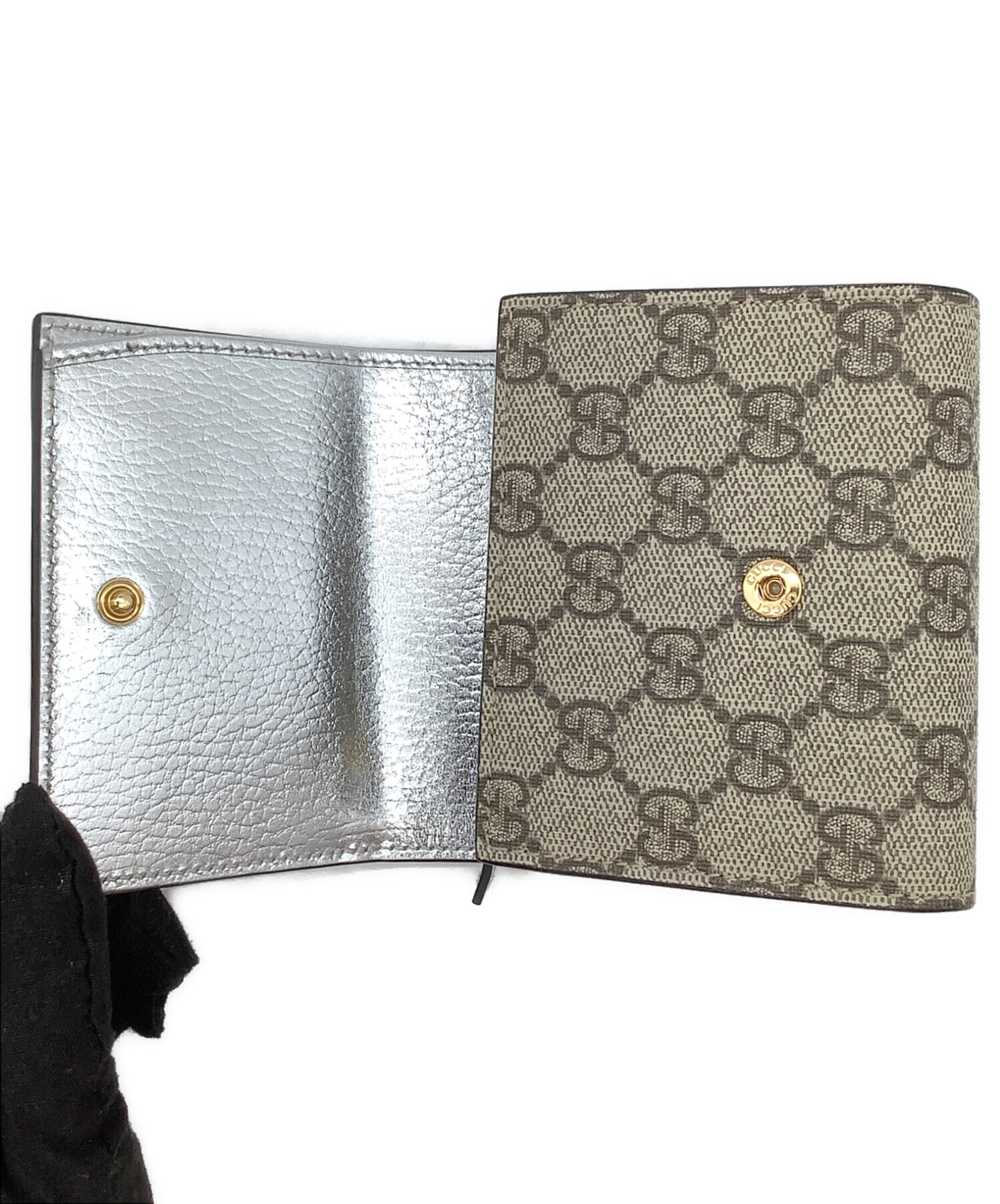 中古・古着通販】GUCCI (グッチ) GGマーモント 2つ折り財布 ベージュ