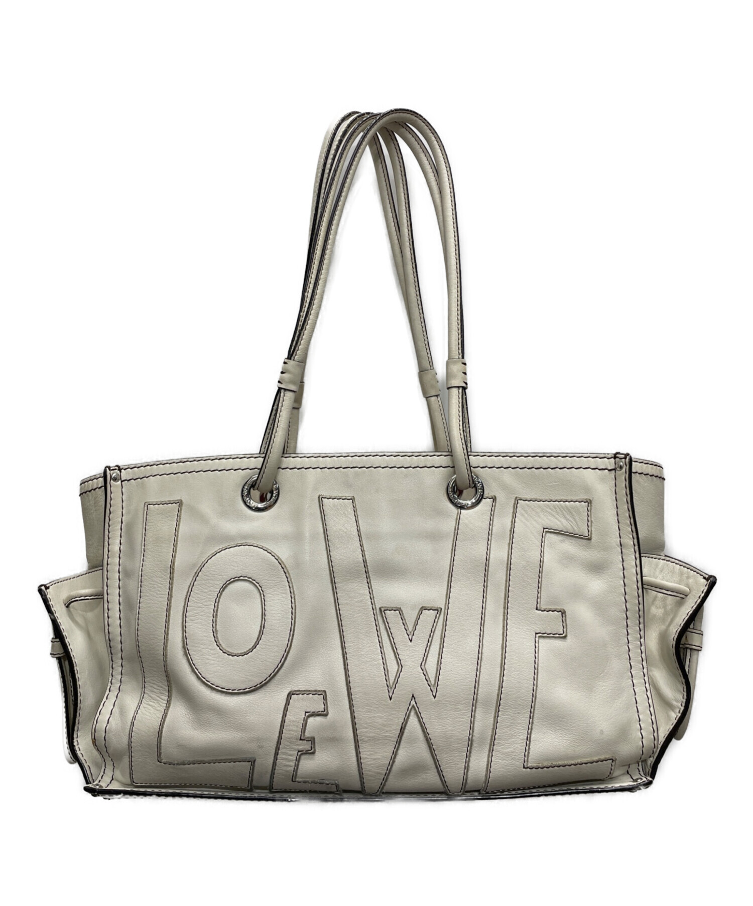 中古・古着通販】LOEWE (ロエベ) トートバッグ ホワイト｜ブランド 