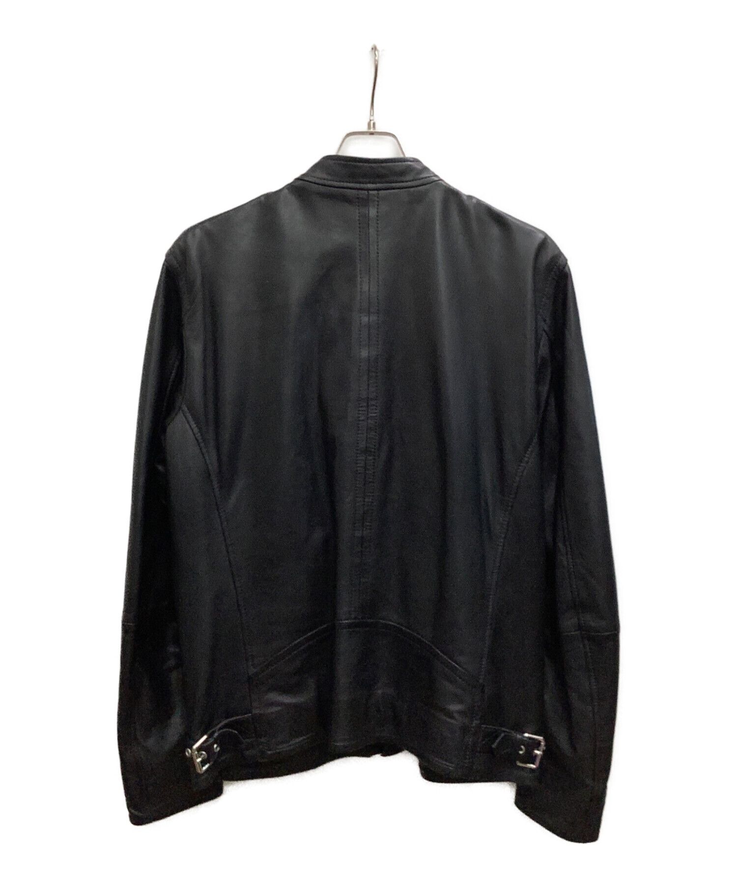 DIESEL ブラック ジャケット XL 羊革100% 中古・古着通販】DIESEL (ディーゼル) レザージャケット ブラック