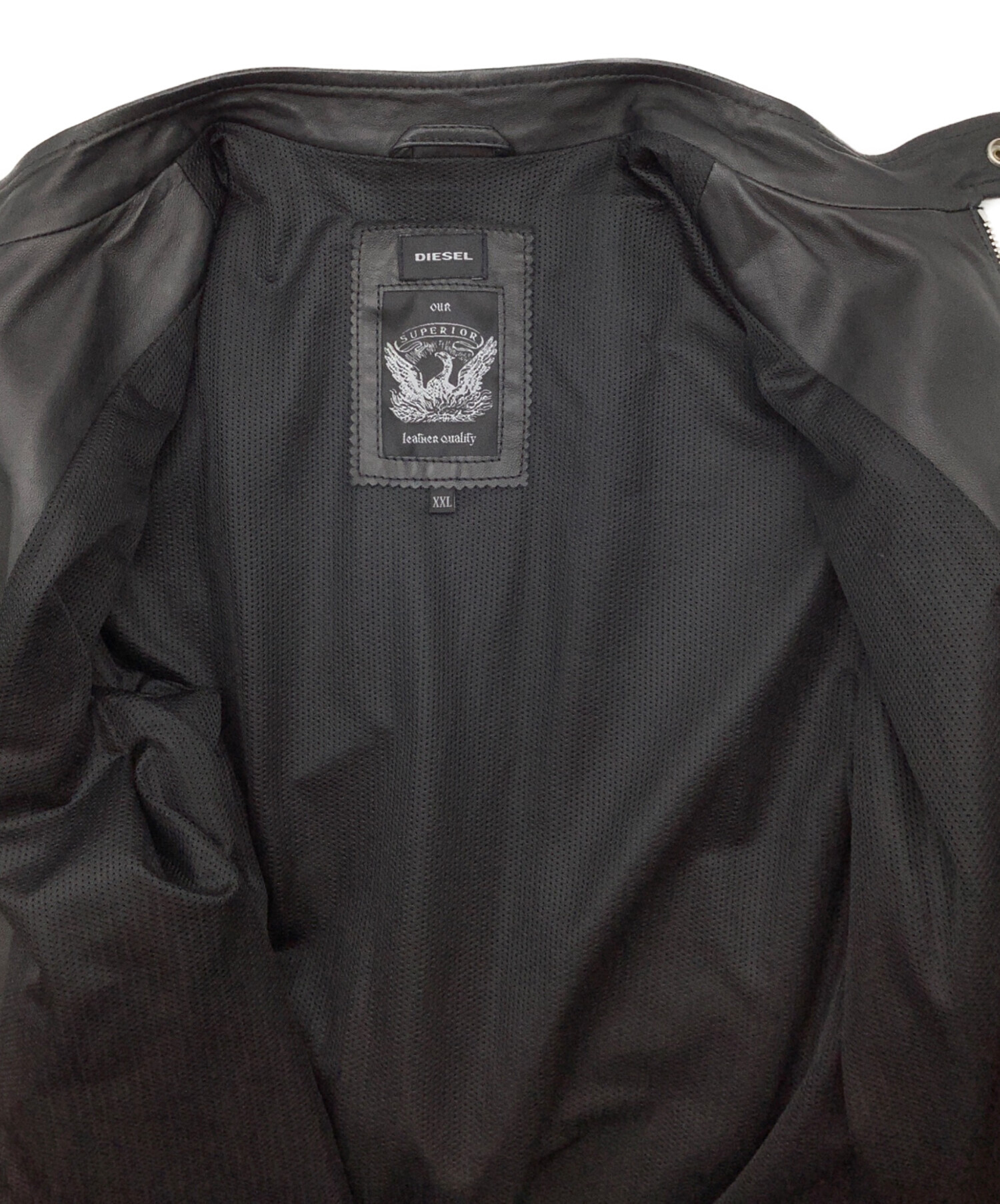 中古・古着通販】DIESEL (ディーゼル) レザージャケット ブラック