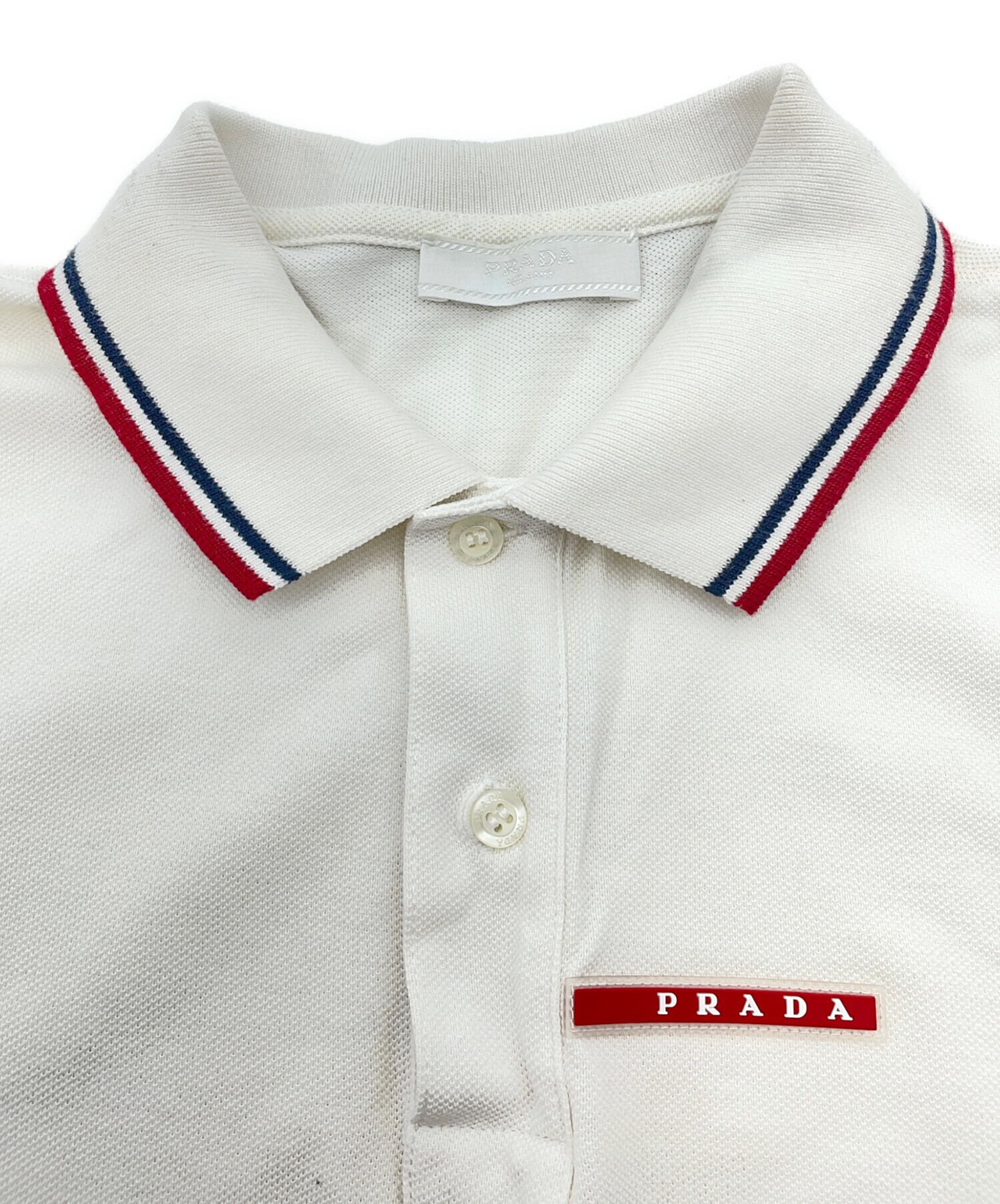 PRADA プラダ　ポロシャツホワイト 中古・古着通販】PRADA (プラダ) ポロシャツ ホワイト サイズ:S