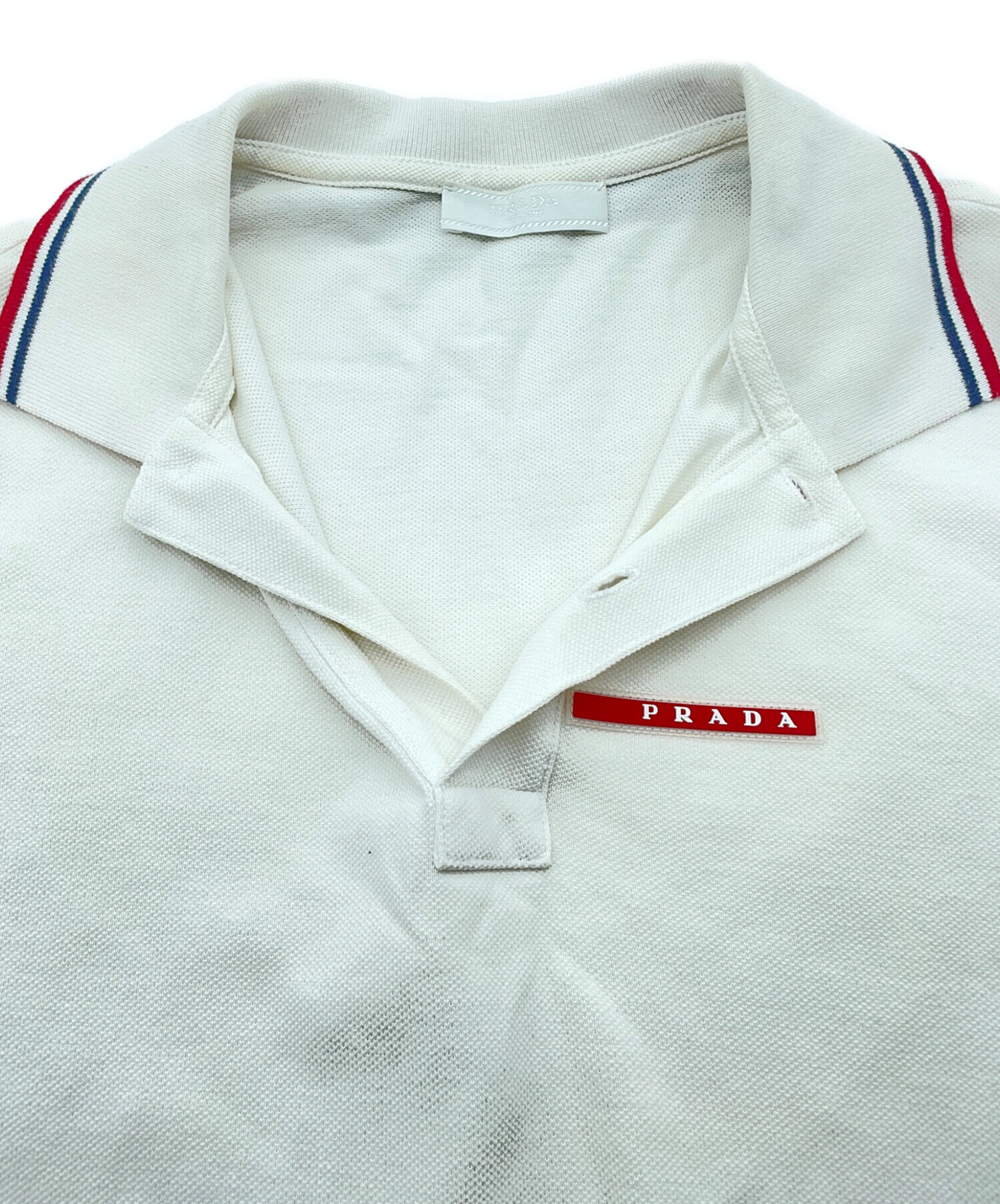 PRADA プラダ　ポロシャツホワイト 中古・古着通販】PRADA (プラダ) ポロシャツ ホワイト サイズ:S
