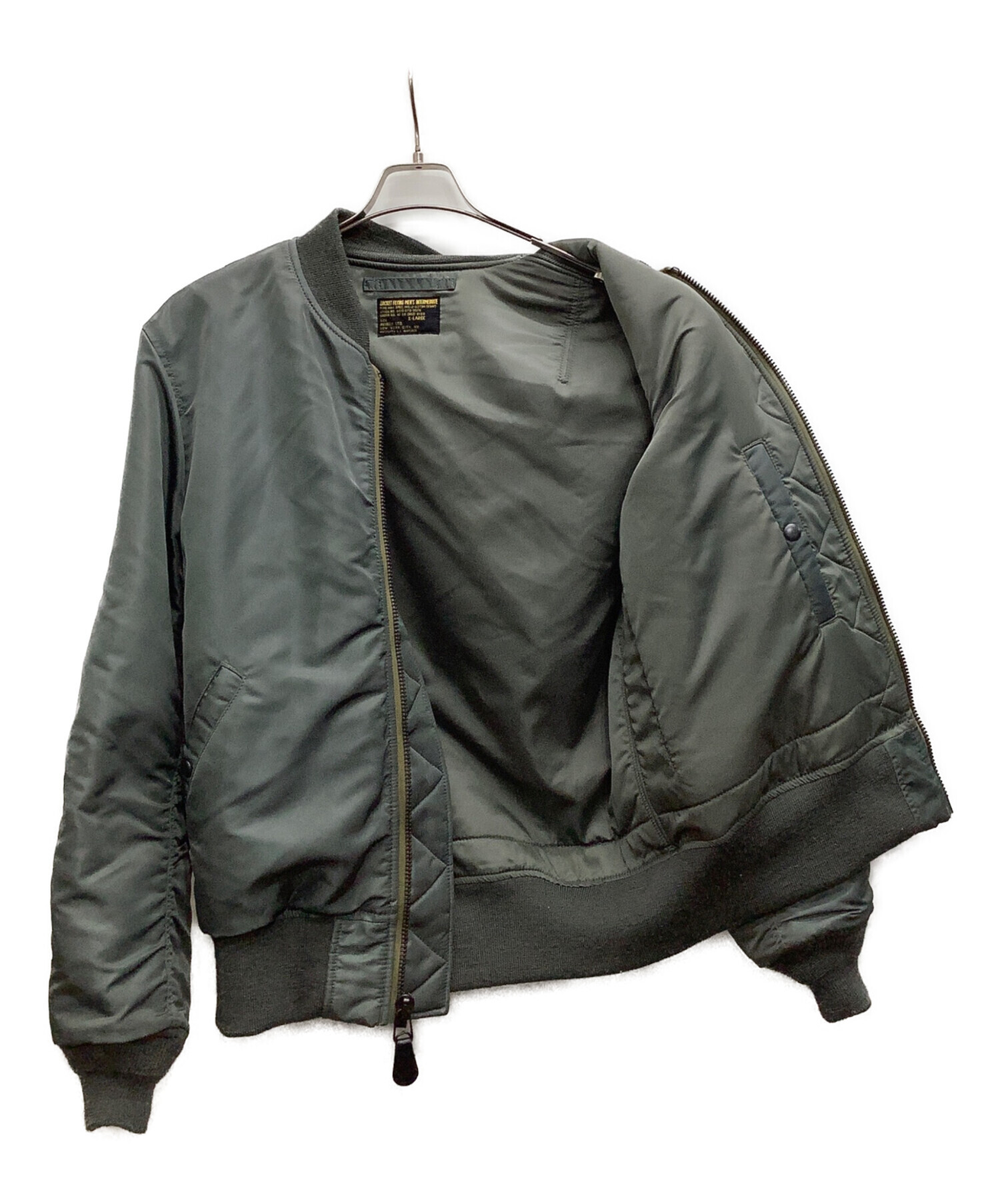 【美品】AVIREX バーシティ MA-1 カーキ フライトジャケット XL 中古・古着通販】AVIREX (アヴィレックス) MA-1フライトジャケット
