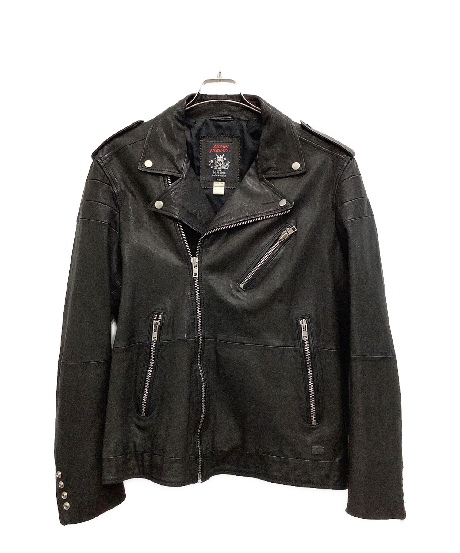 【中古】【Lサイズ】DIESEL ディーゼル レザージャケット ライダース 中古・古着通販】DIESEL (ディーゼル) レザーライダースジャケット