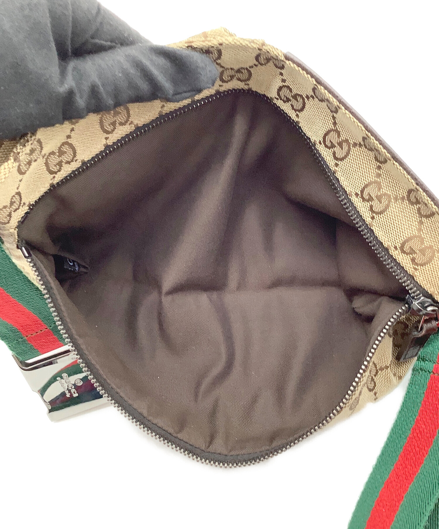 中古・古着通販】GUCCI (グッチ) ウエストポーチ ブラウン×グリーン