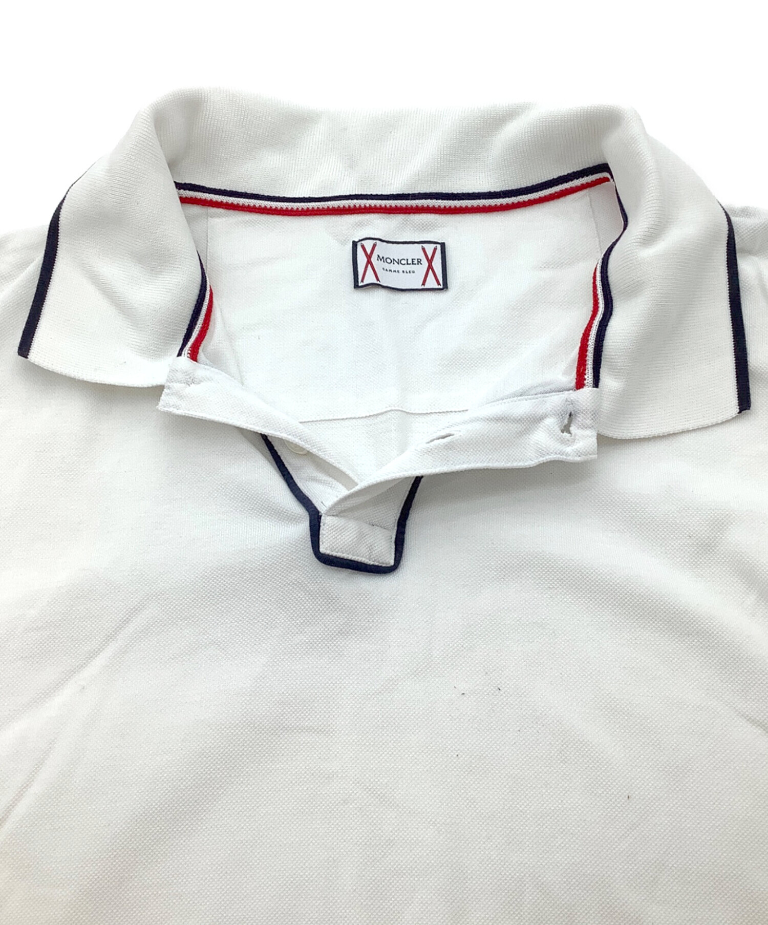 中古・古着通販】MONCLER (モンクレール) ポロシャツ ホワイト サイズ