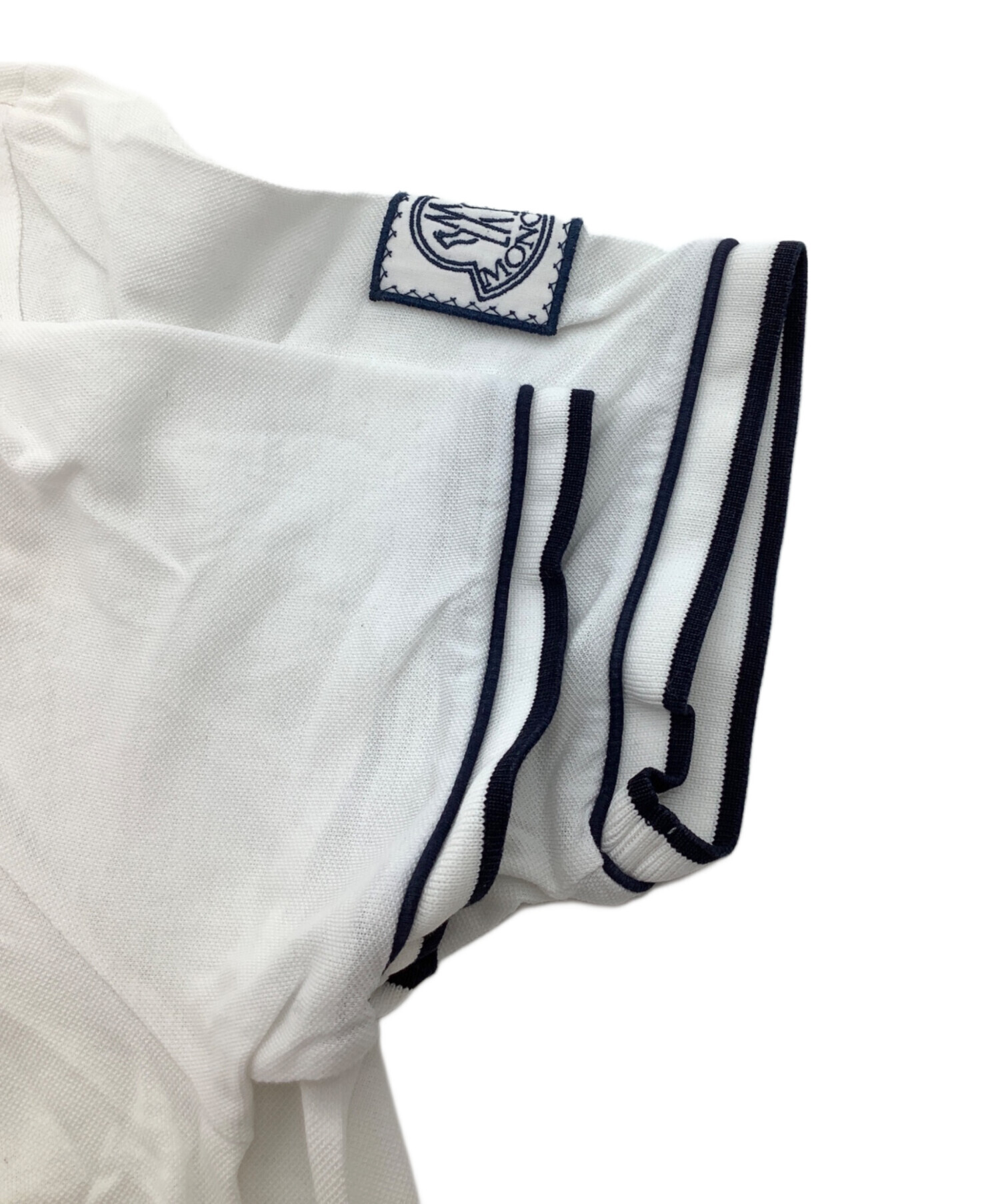 中古・古着通販】MONCLER (モンクレール) ポロシャツ ホワイト サイズ