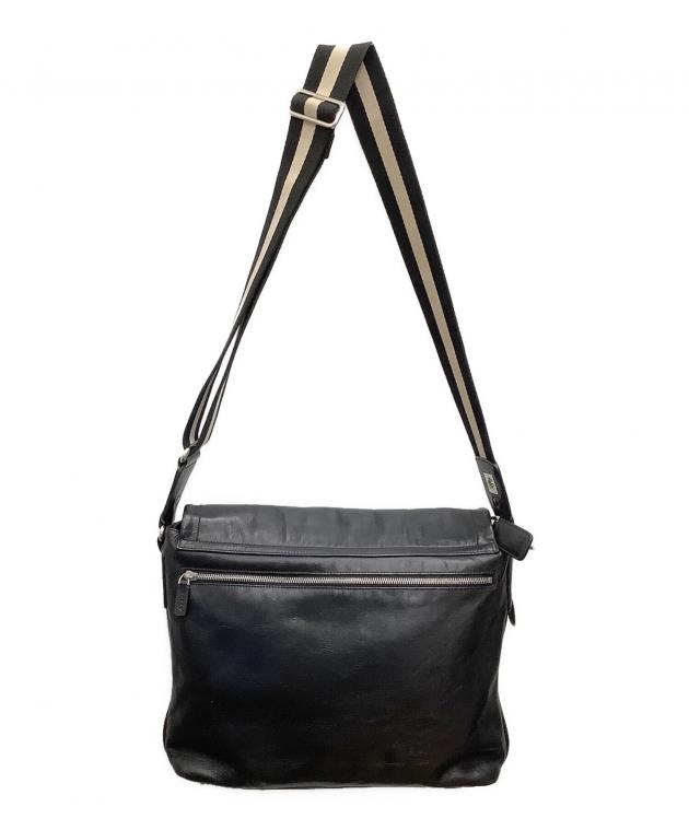 中古・古着通販】BALLY (バリー) フラップショルダーバッグ ブラック