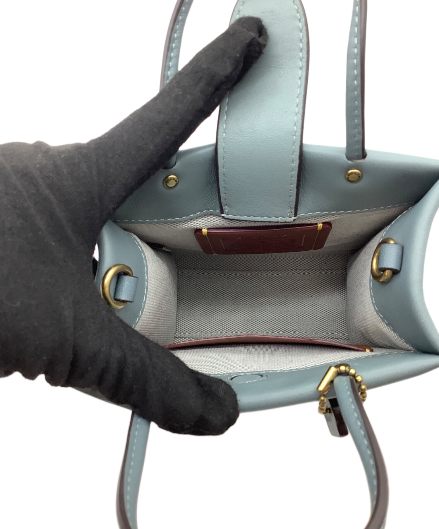 中古・古着通販】COACH (コーチ) ミニカシントート スカイブルー