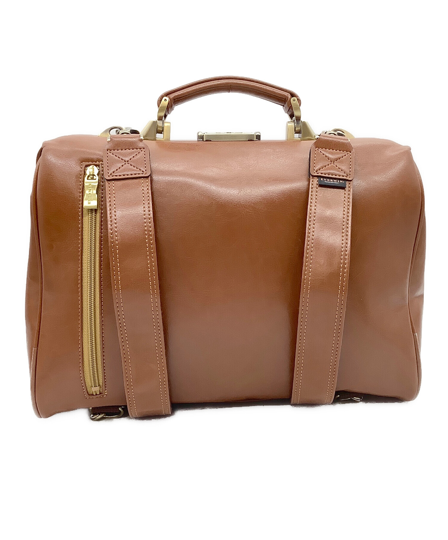 中古・古着通販】EVERWIN (エバウィン) レザーバッグ 3WAY ブラウン