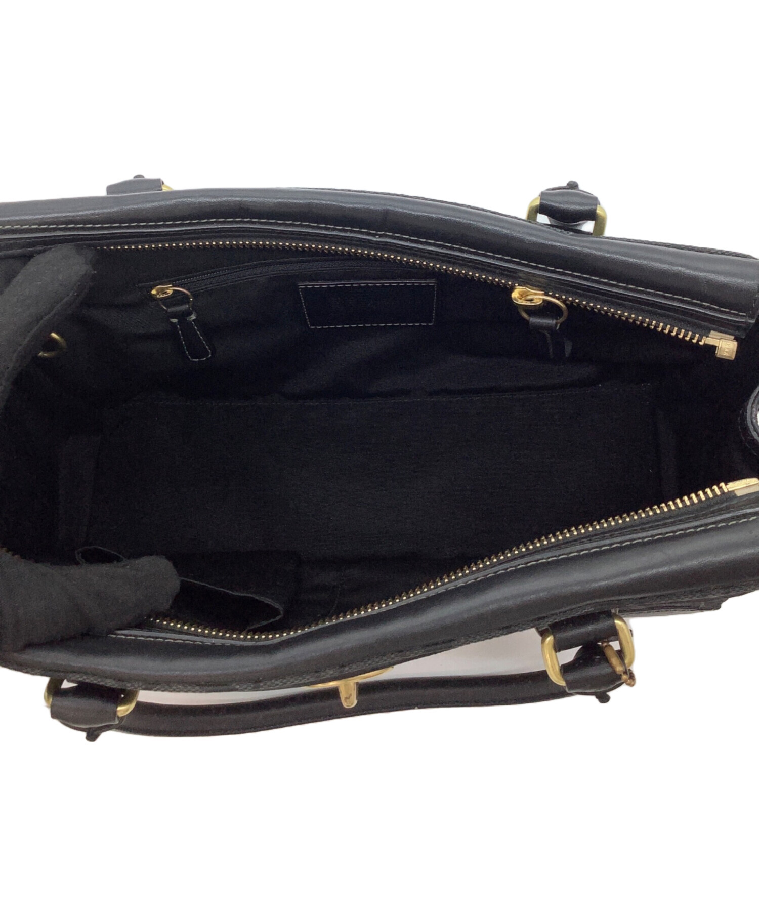 中古・古着通販】COACH (コーチ) シグネチャーハンドバッグ ブラック