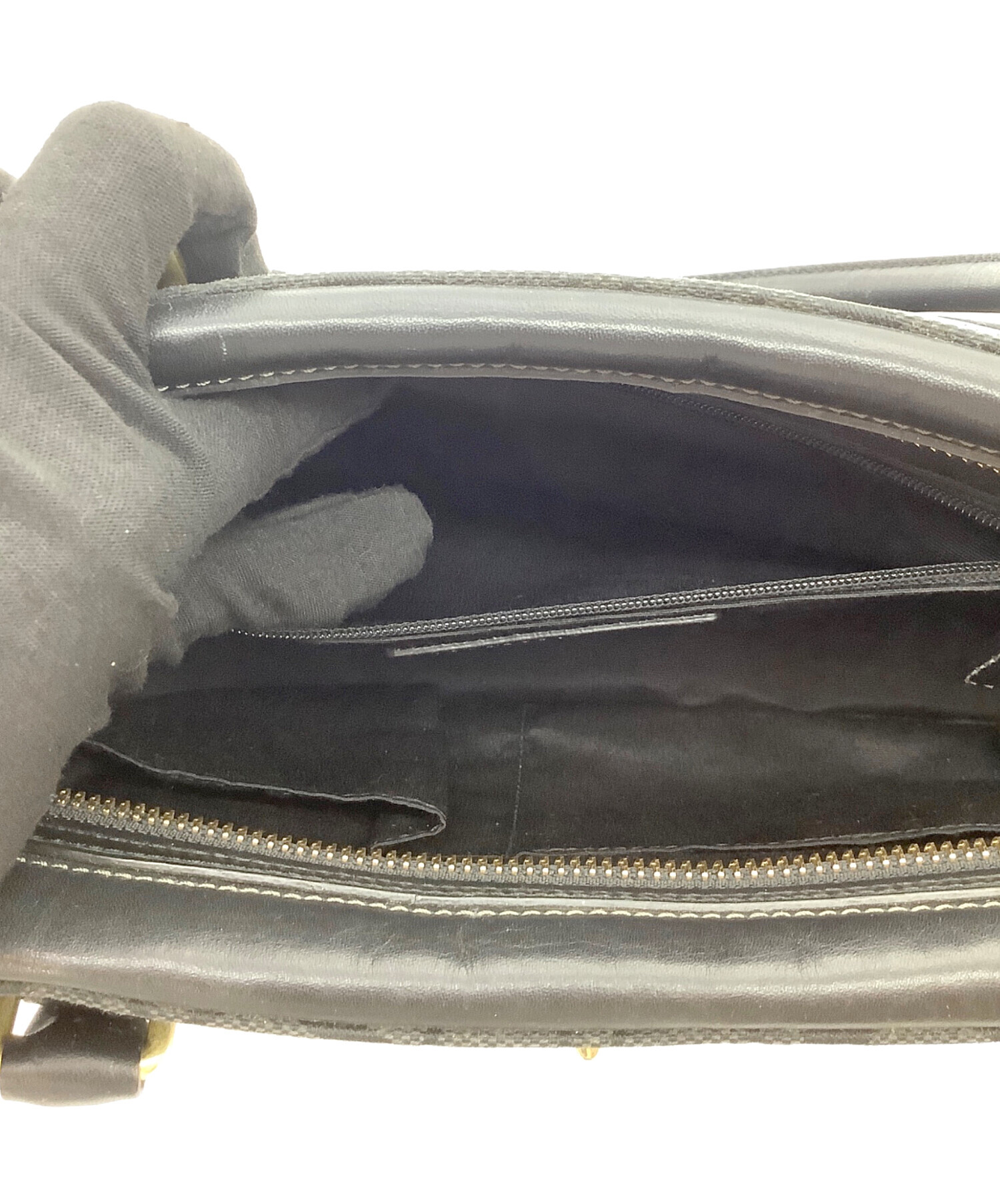中古・古着通販】COACH (コーチ) シグネチャーハンドバッグ ブラック