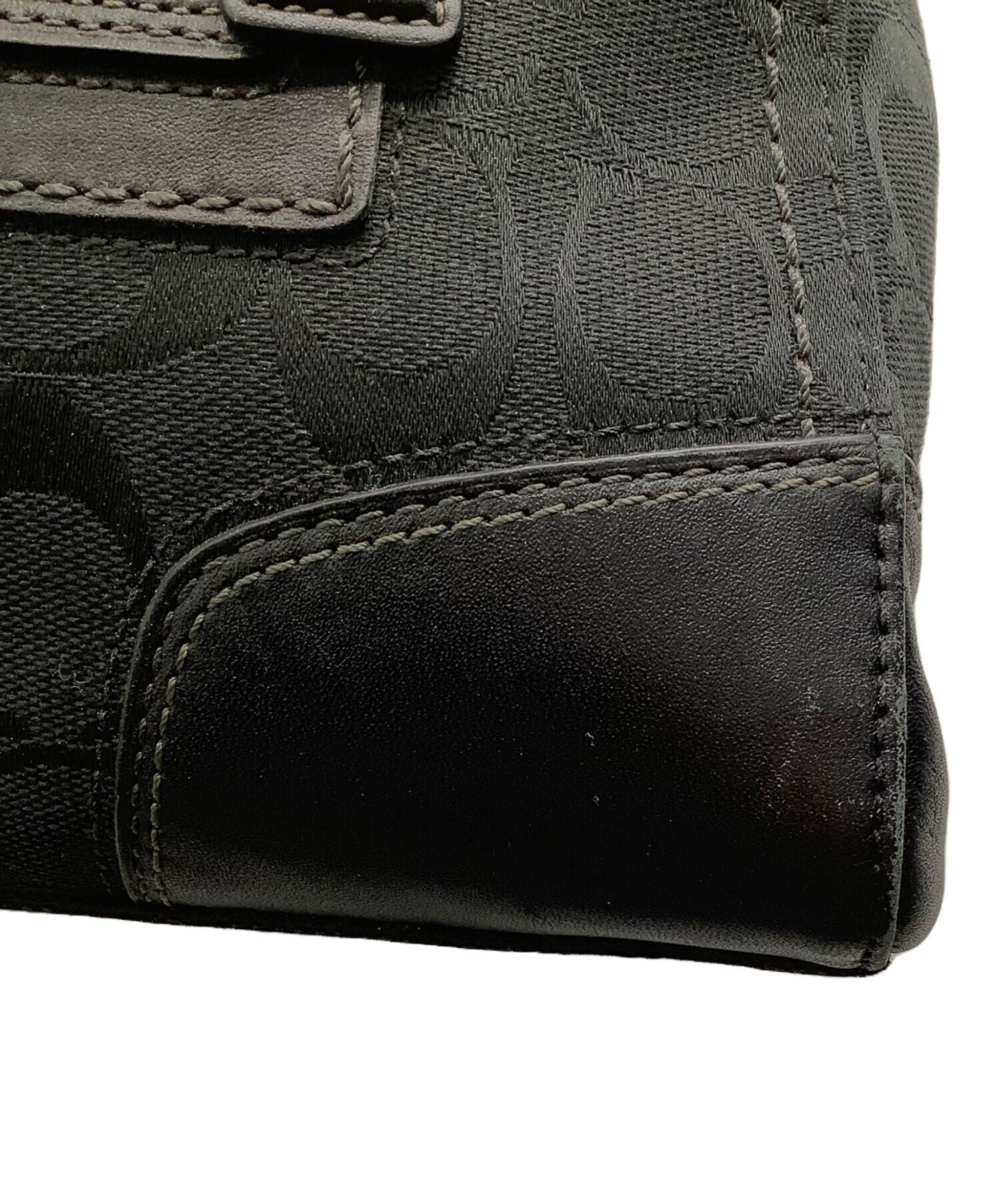 中古・古着通販】COACH (コーチ) シグネチャーハンドバッグ ブラック