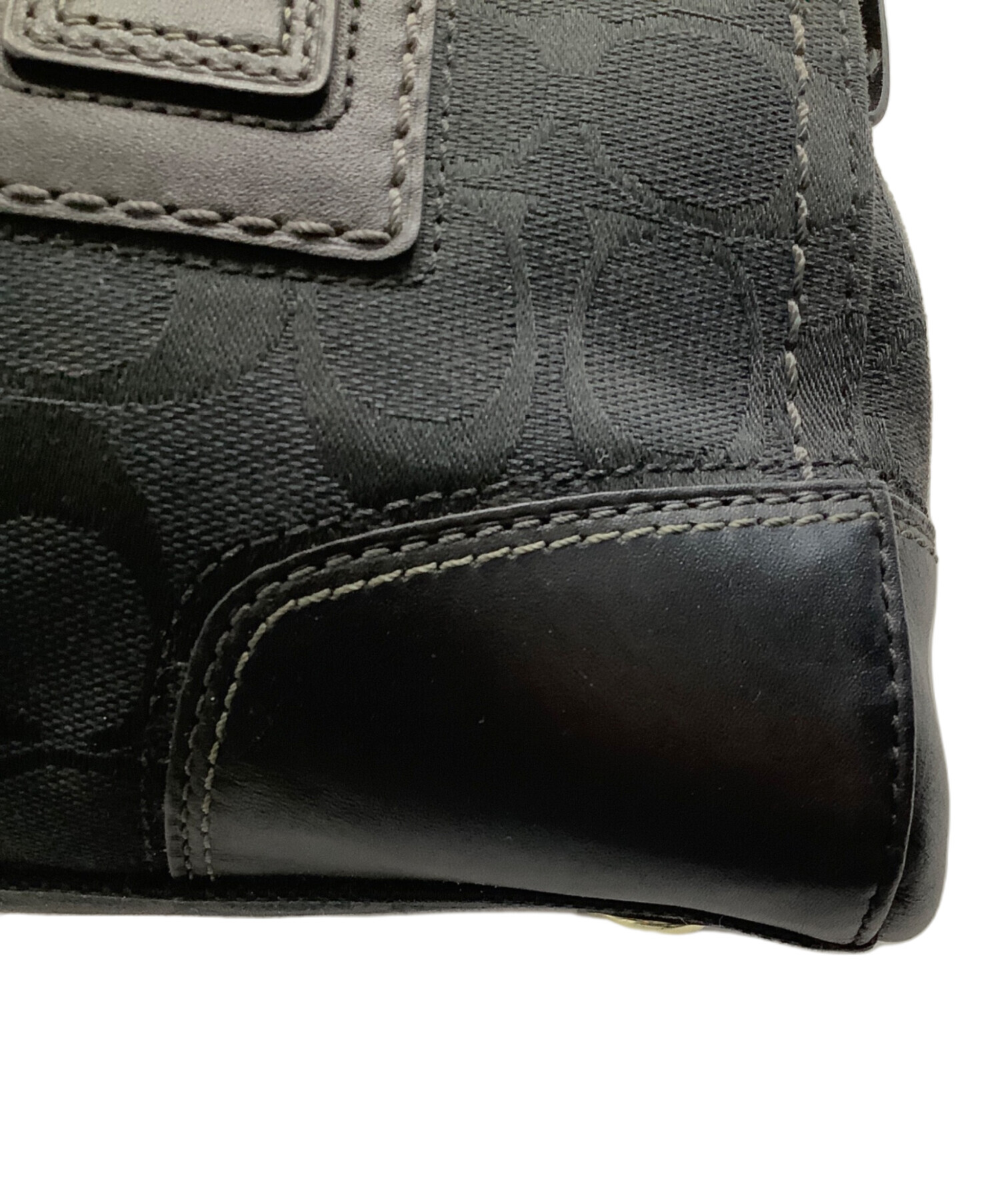 中古・古着通販】COACH (コーチ) シグネチャーハンドバッグ ブラック