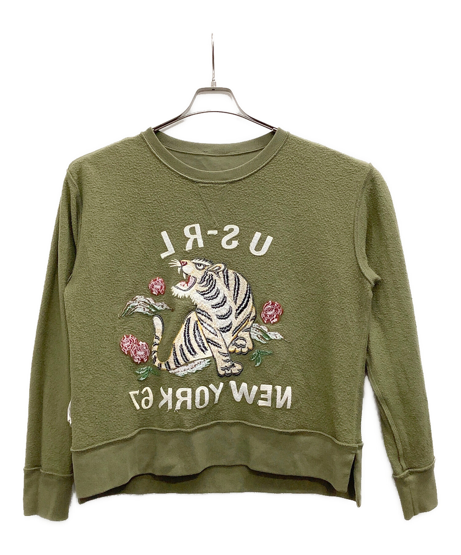【美品】RALPHLAUREN スウェット 前V 虎 刺繍 レディース 緑. 中古・古着通販】POLO RALPH LAUREN (ポロ・ラルフローレン) 虎刺繍