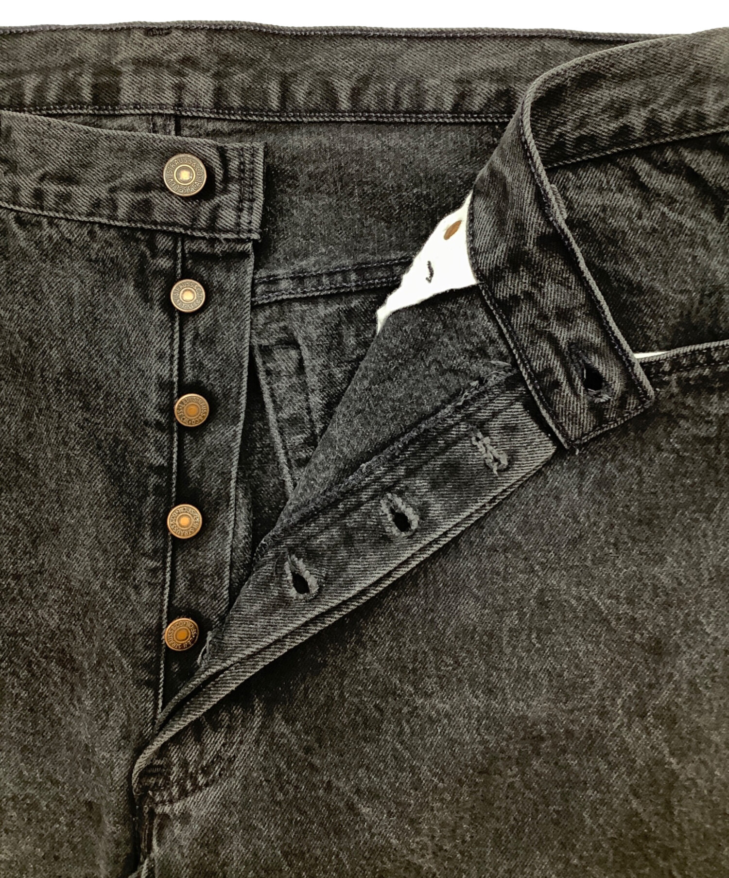 中古・古着通販】LEVI'S (リーバイス) ブラックデニム USA製 ボタン裏