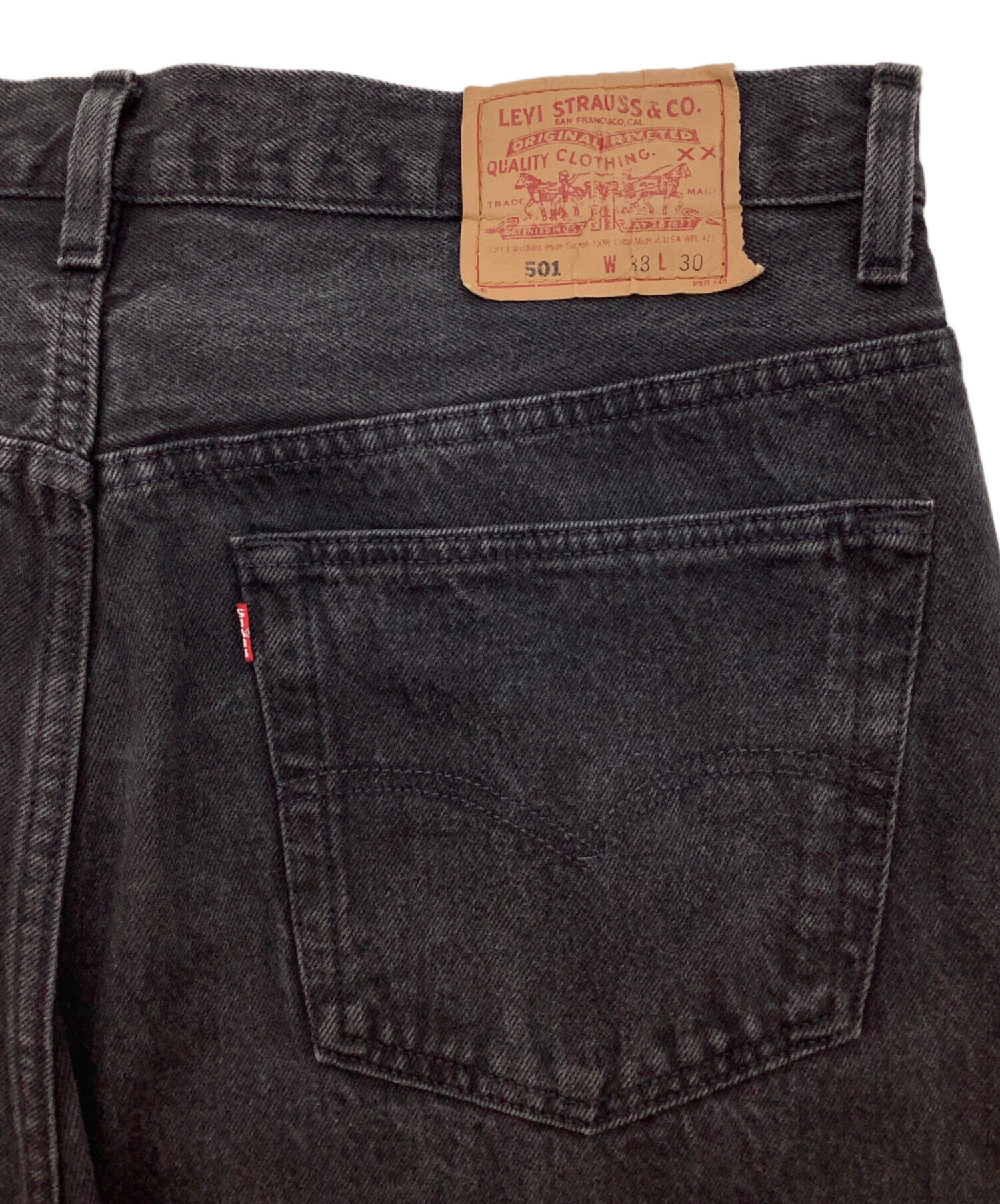 中古・古着通販】LEVI'S (リーバイス) ブラックデニム USA製 ボタン裏
