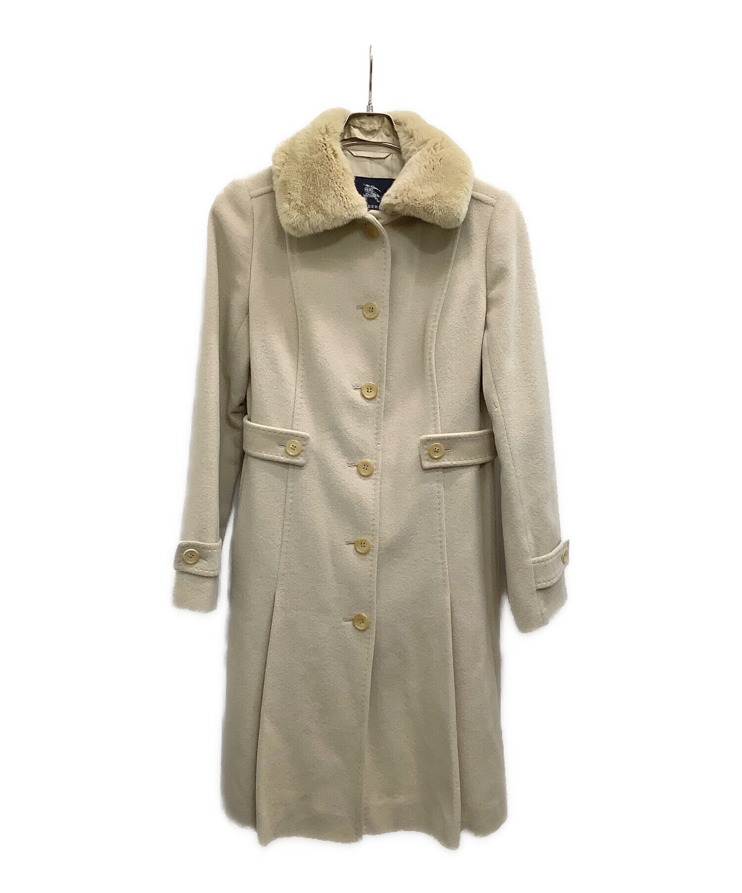 美品 バーバリー ロンドン モヘヤ混 ファーコート40 中古・古着通販】BURBERRY LONDON (バーバリーロンドン) ファー付き