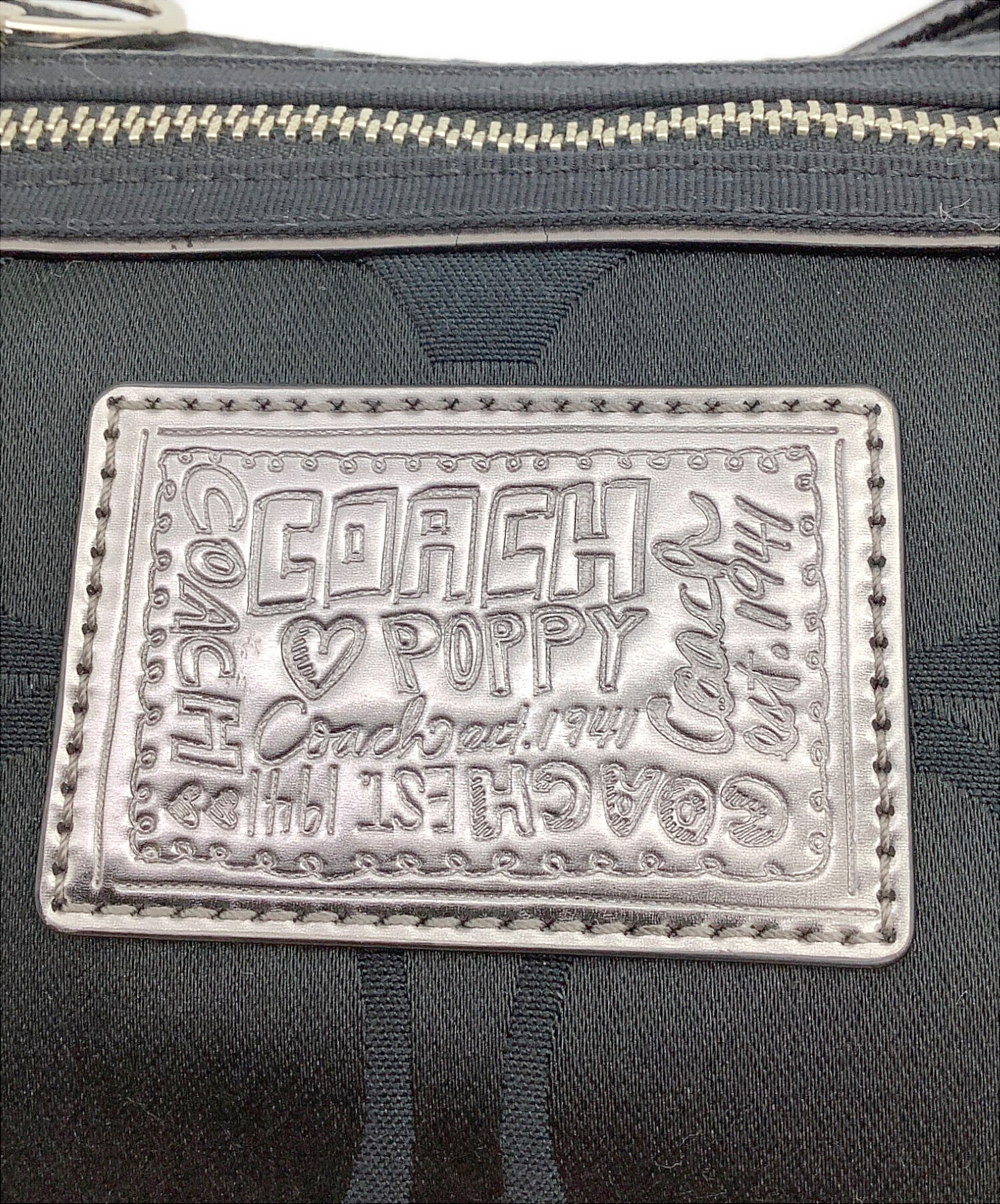中古・古着通販】COACH (コーチ) POPPY 2WAYショルダーバッグ ブラック