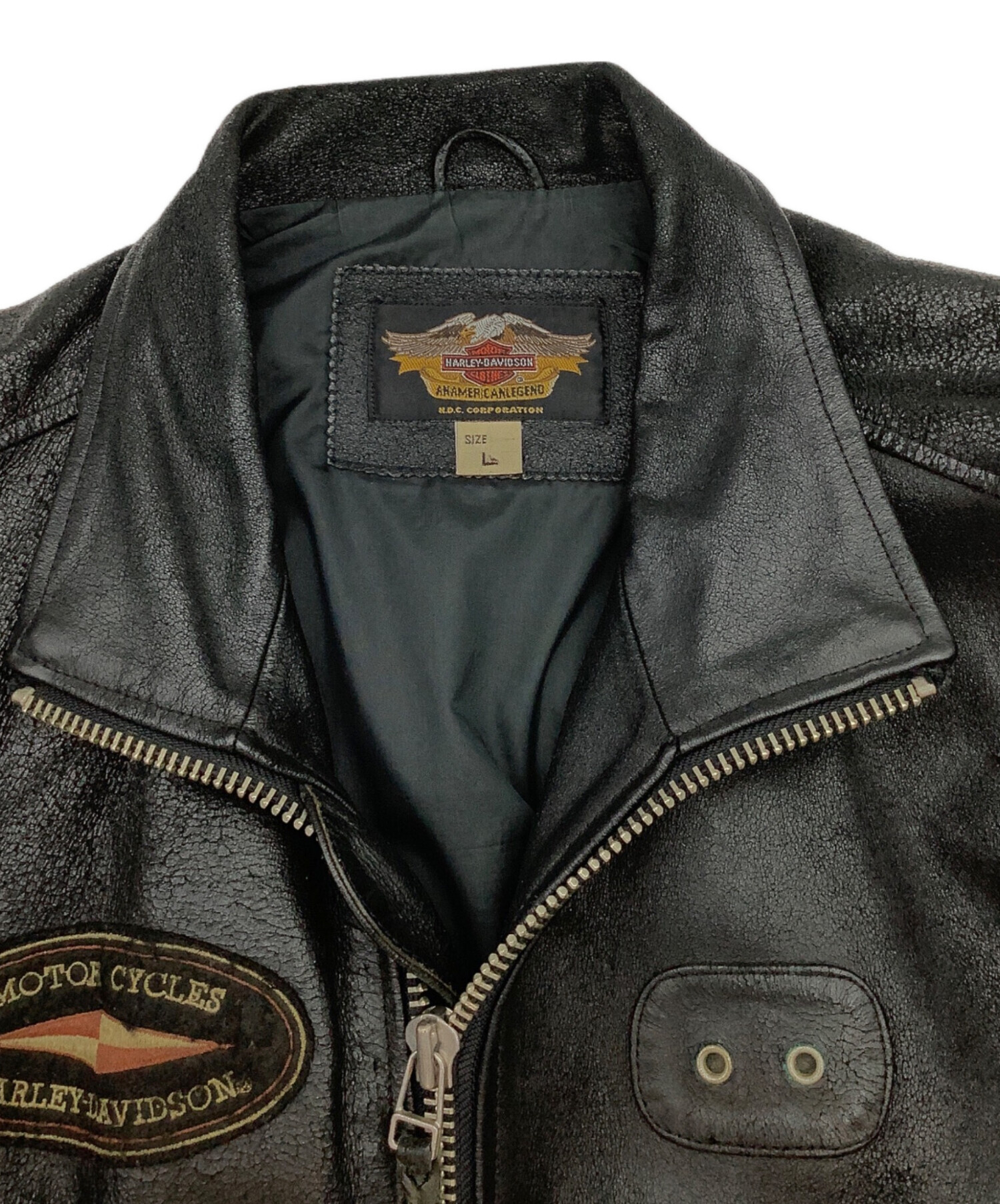 Harley-Davidson シングルライダース Lサイズ 中古・古着通販】HARLEY-DAVIDSON (ハーレーダビッドソン) シングル