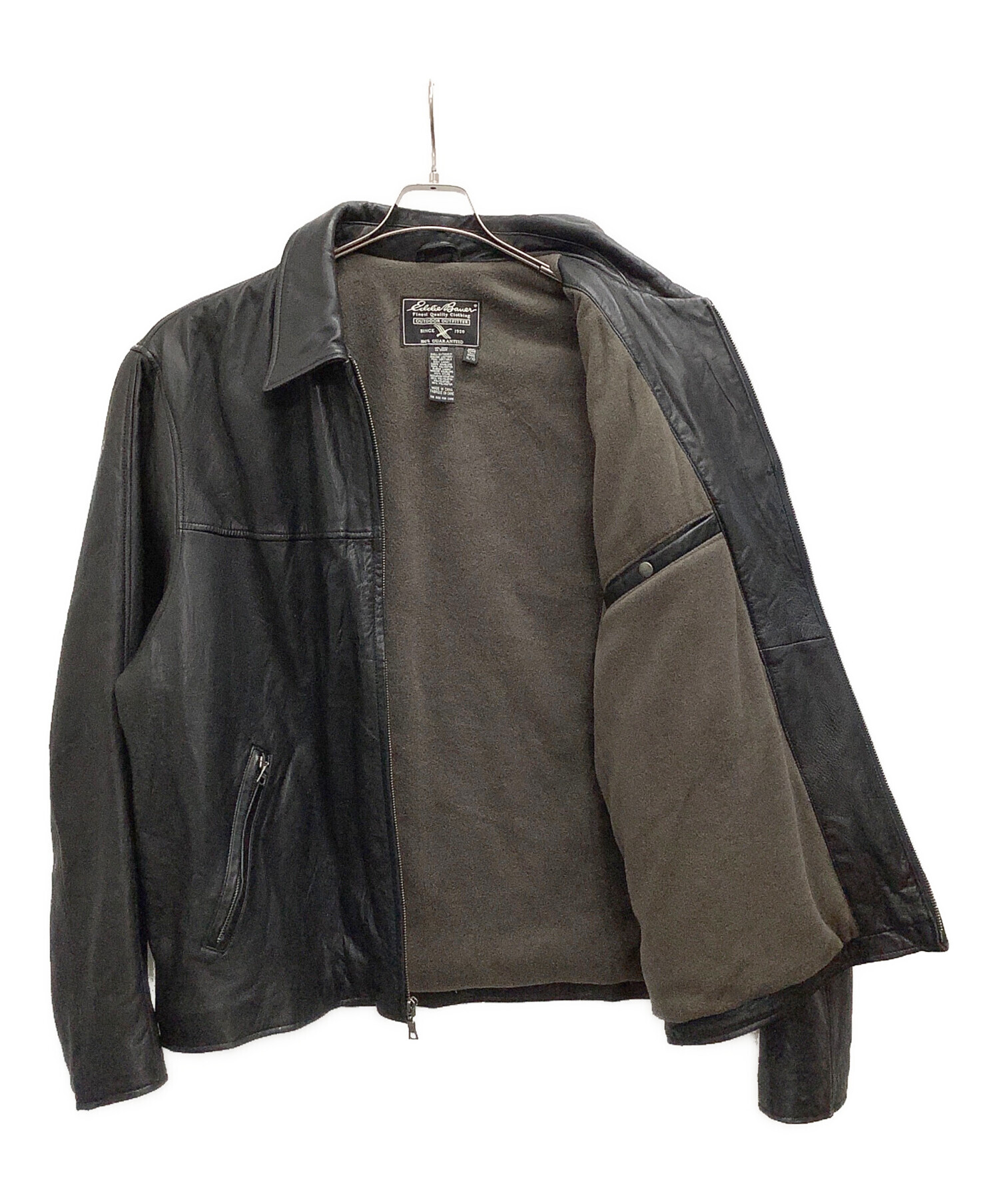 【希少サイズ】エディーバウアー 3XL レザージャケット　シングル　カウレザー 中古・古着通販】Eddie Bauer (エディーバウアー) レザージャケット