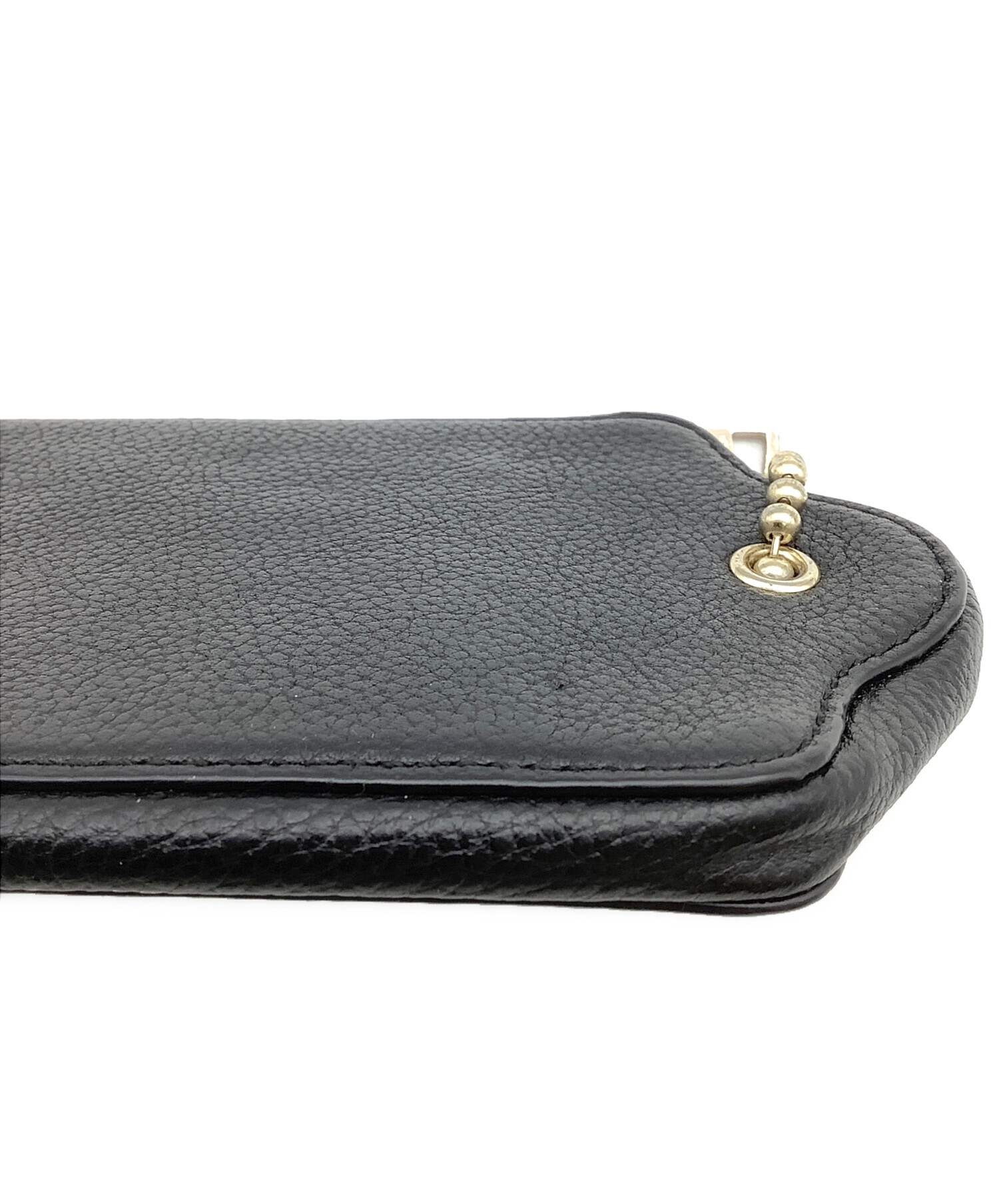 あみり COACH ブラック レザーポーチ 新品未使用 中古・古着通販】COACH (コーチ) ポーチ ブラック｜ブランド・古着通販