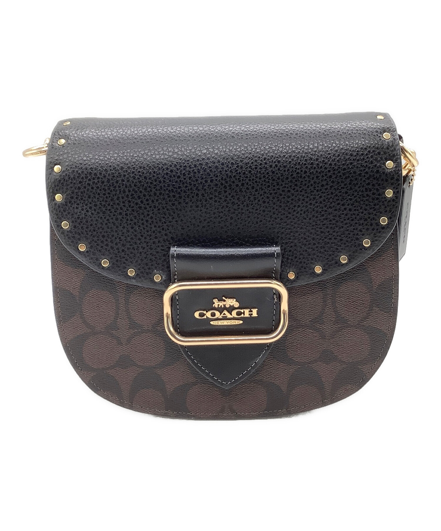 早い者勝ち！訳あり新品 COACH ボディバッグ サドル ブラウン×ブラック 中古・古着通販】COACH (コーチ) モーガンサドルバッグ｜ブランド