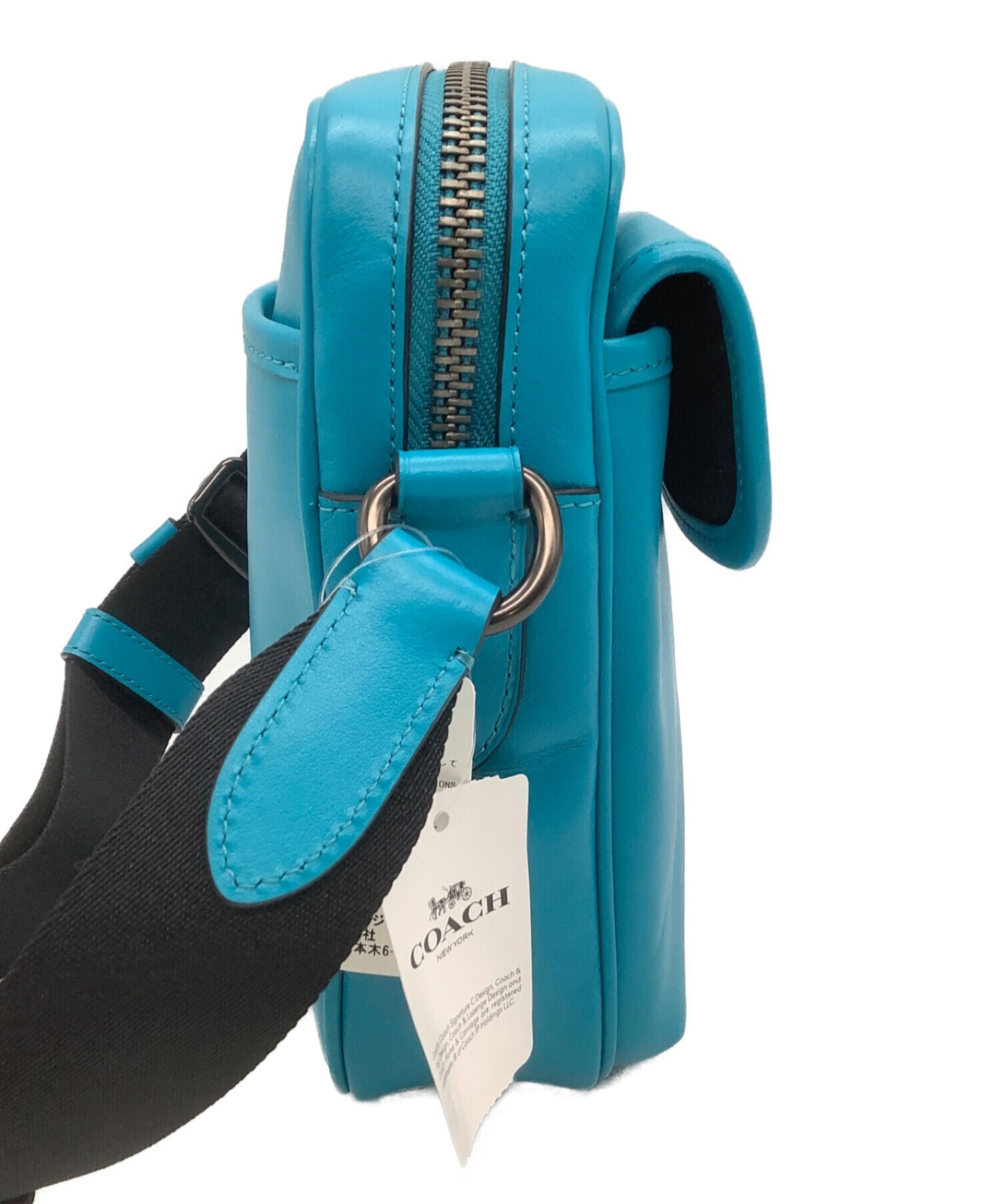 中古・古着通販】COACH (コーチ) ショルダーバッグ ターコイズブルー 