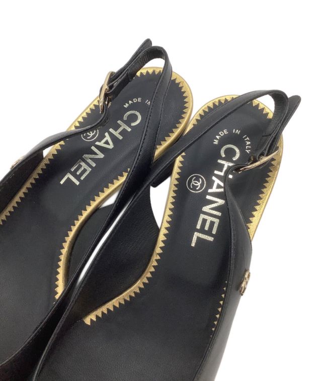 中古・古着通販】CHANEL (シャネル) ストラップサンダル ブラック