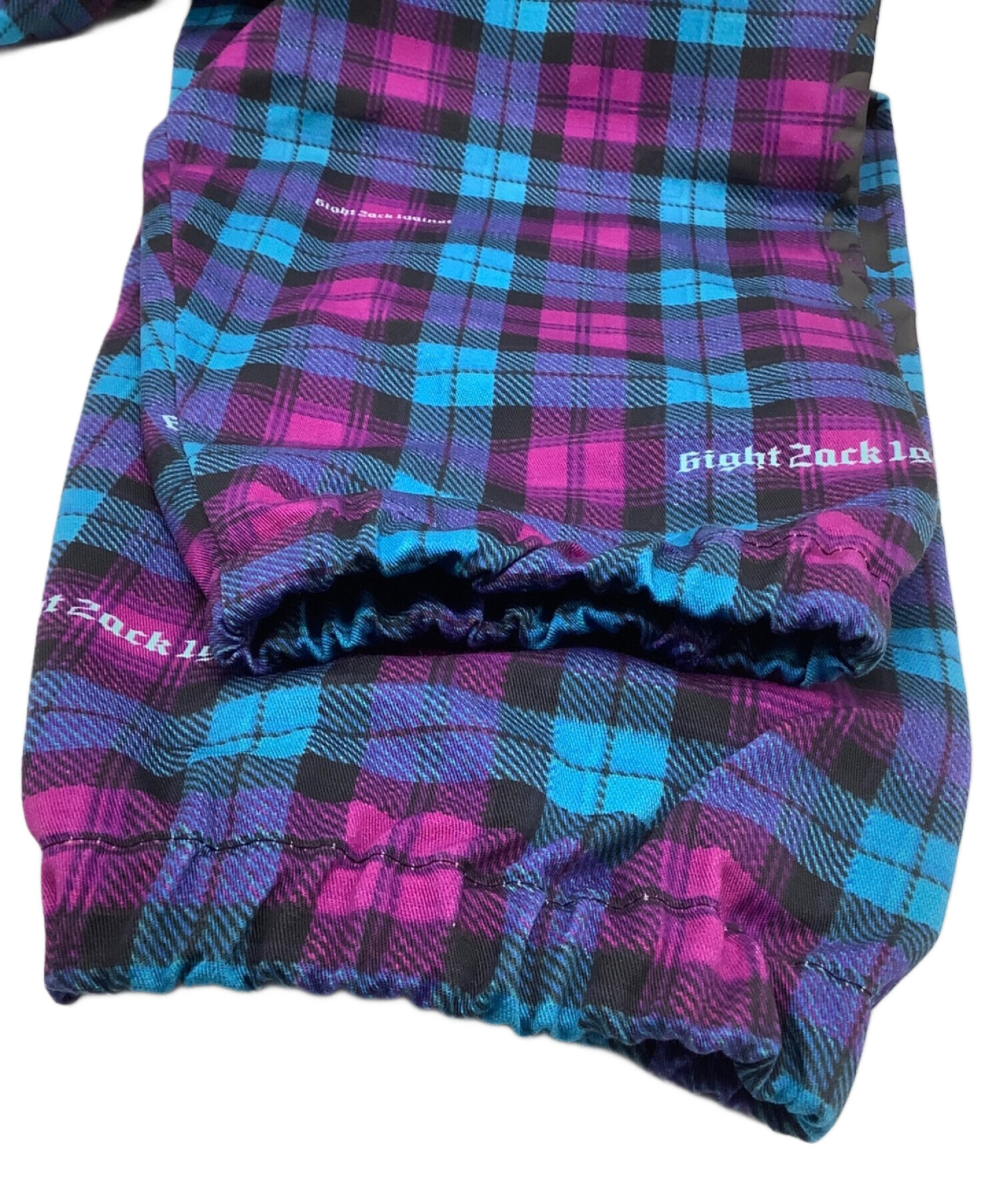 LEFLAH ナイロンフードアノラックジャケット チェック柄 中古・古着