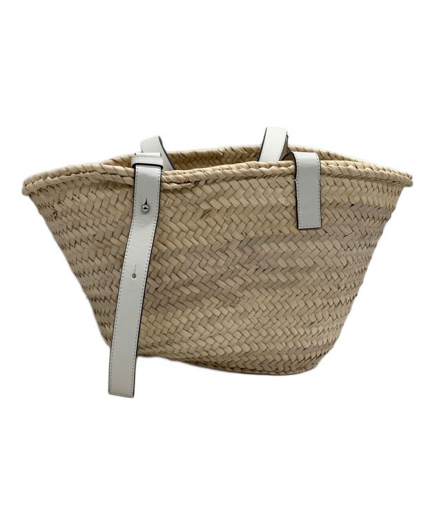 中古・古着通販】LOEWE (ロエベ) カゴバッグ ナチュラル×ホワイト 