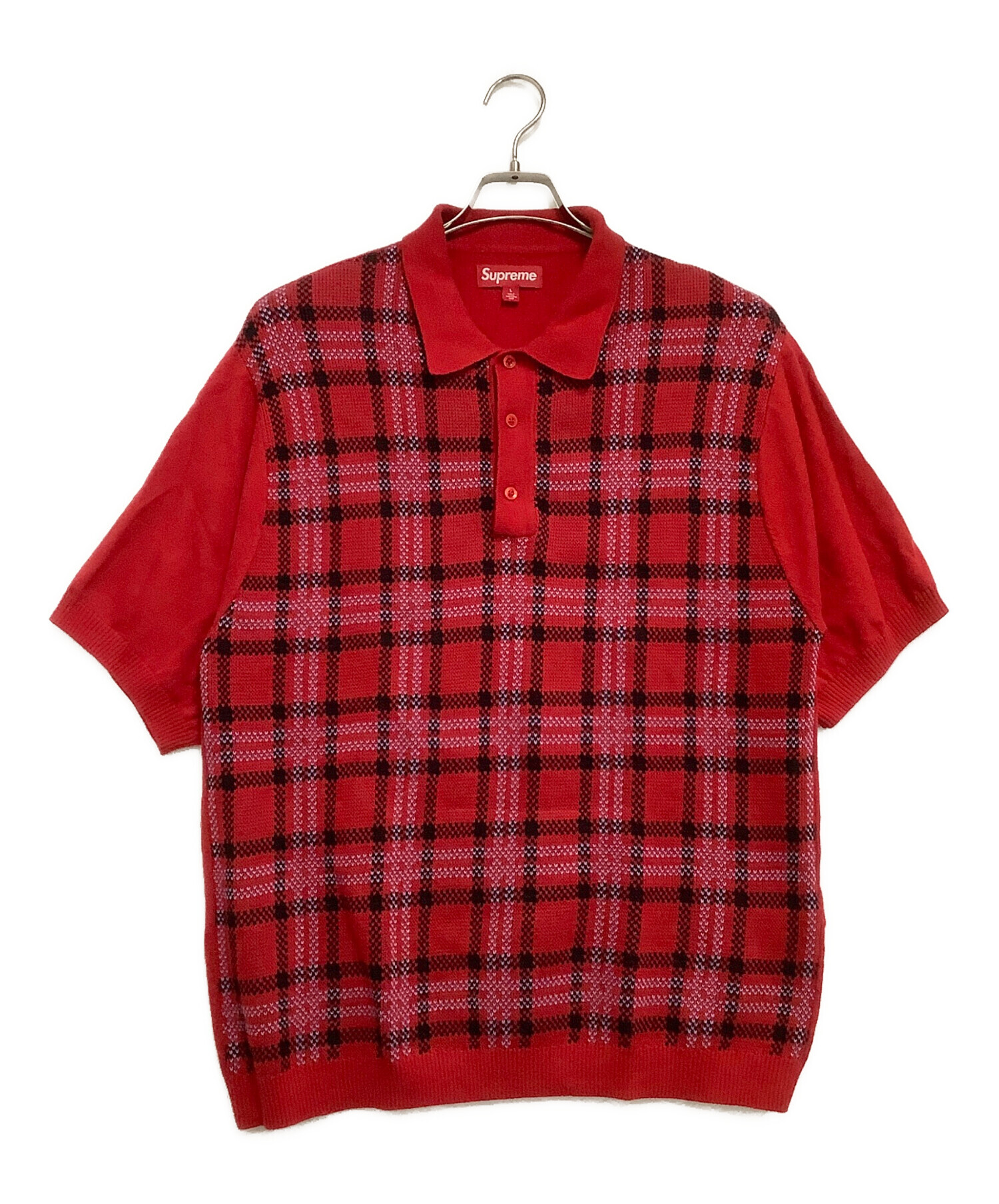 SUPREME ニットポロシャツ 中古・古着通販】SUPREME (シュプリーム) ニットポロシャツ Plaid Knit