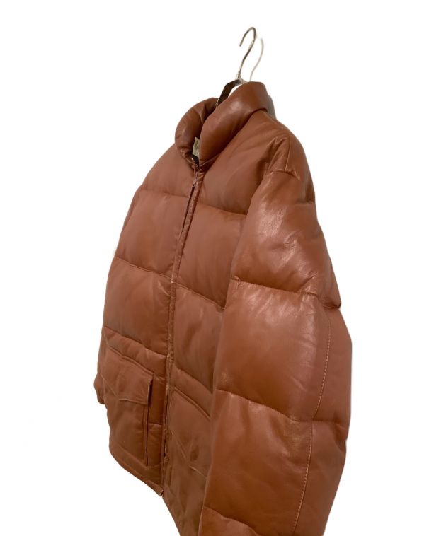 中古・古着通販】Schott (ショット) レザーダウンジャケット ブラウン