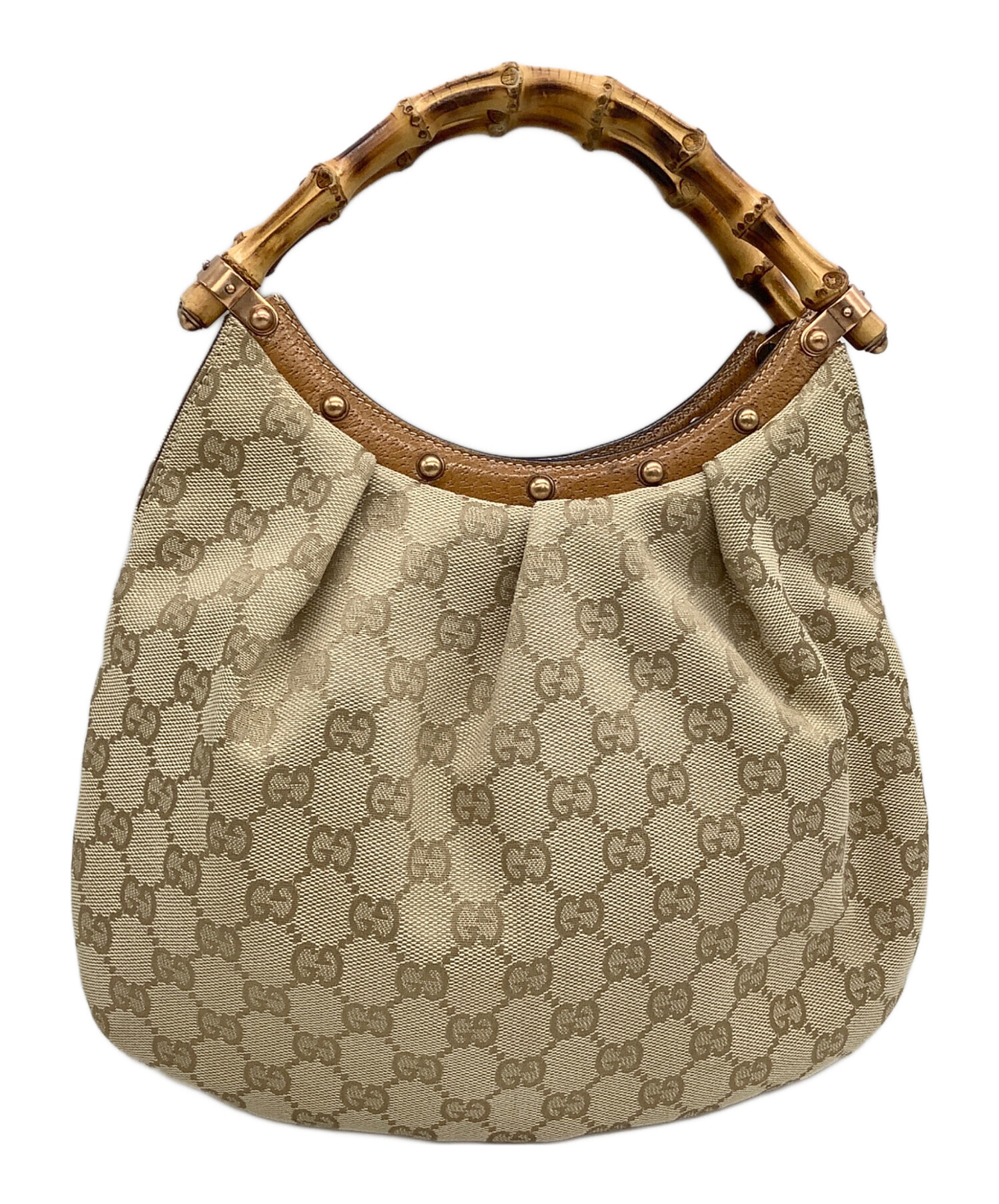 中古・古着通販】GUCCI (グッチ) ハンドバッグ バンブー ベージュ