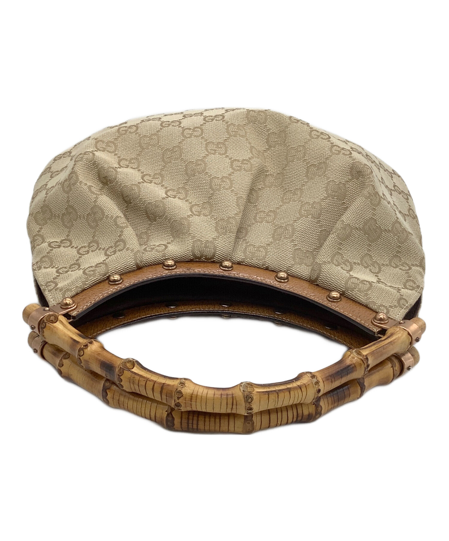 ハンドパン中古 中古・古着通販】GUCCI (グッチ) ハンドバッグ バンブー ベージュ