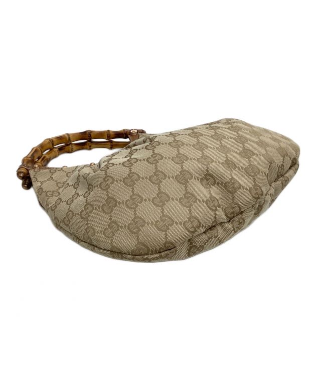 ハンドパン中古 中古・古着通販】GUCCI (グッチ) ハンドバッグ バンブー ベージュ