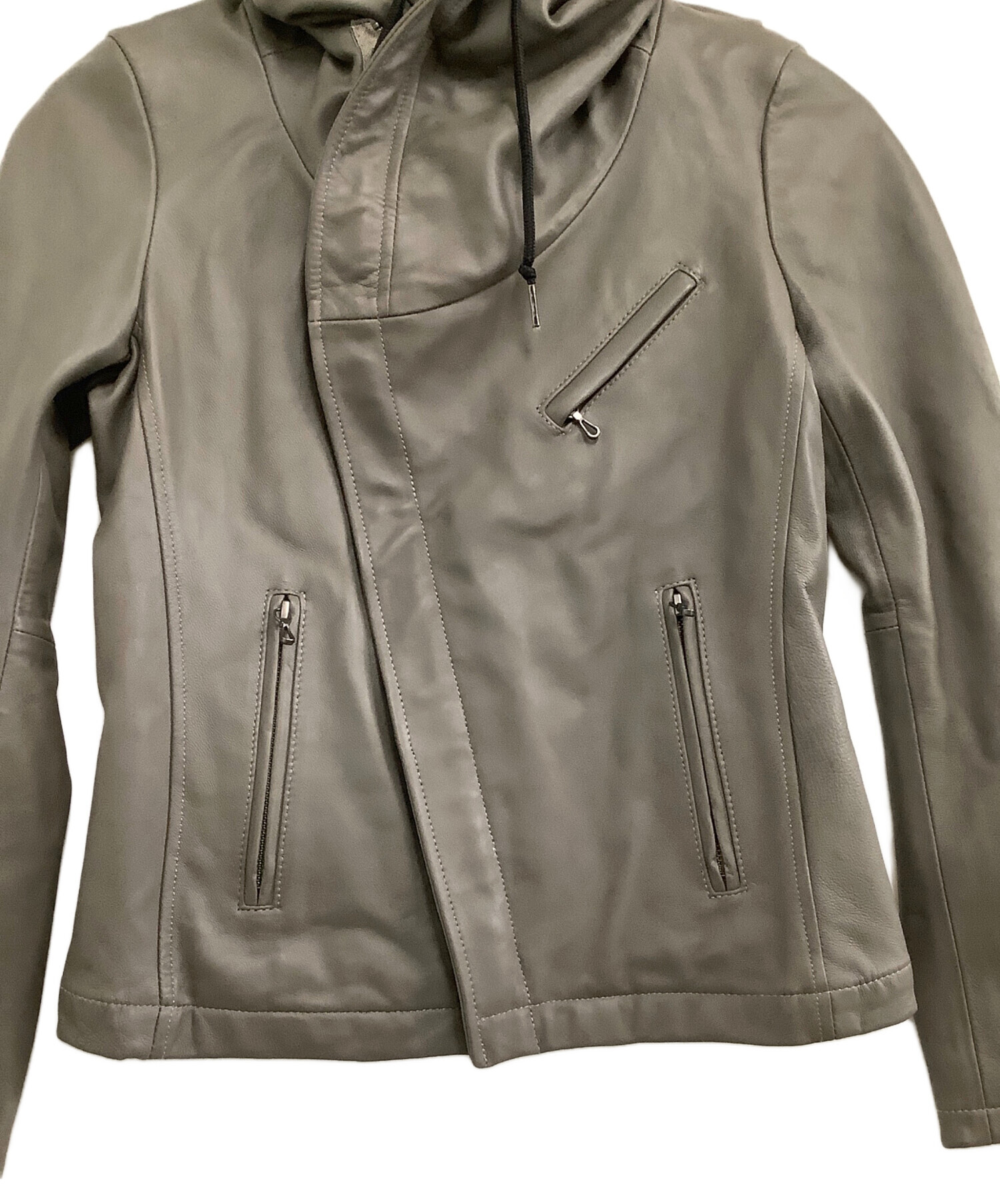 キャサリンハムレットロンドン メンズM レザーダウンブルゾン キャサリンハムレットロンドン メンズM レザーダウンブルゾン