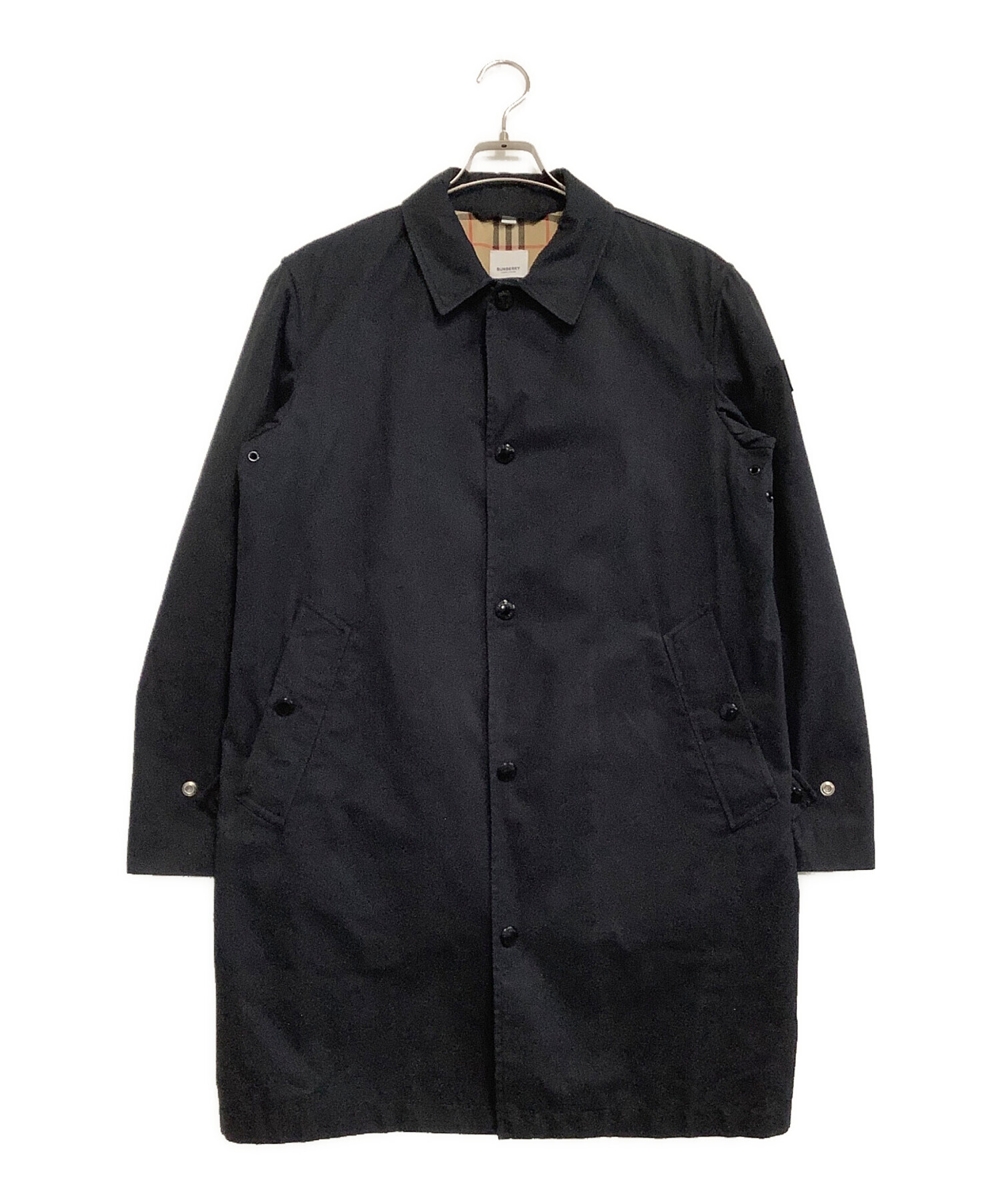 バーバリー　Burberry 襟付 ステンカラーコート　46 未使用 中古・古着通販】BURBERRY (バーバリー) ステンカラーコート ネイビー