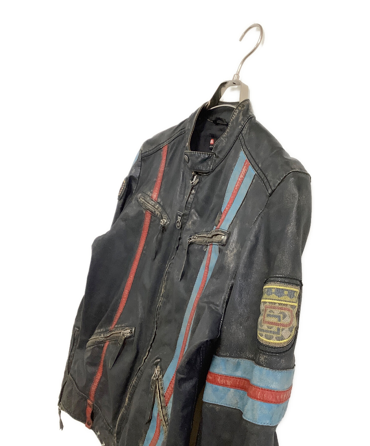 新品未使用　diesel ディーゼル　シングルライダース風ジャケット　Lサイズ 中古・古着通販】DIESEL (ディーゼル) シングルライダースジャケット
