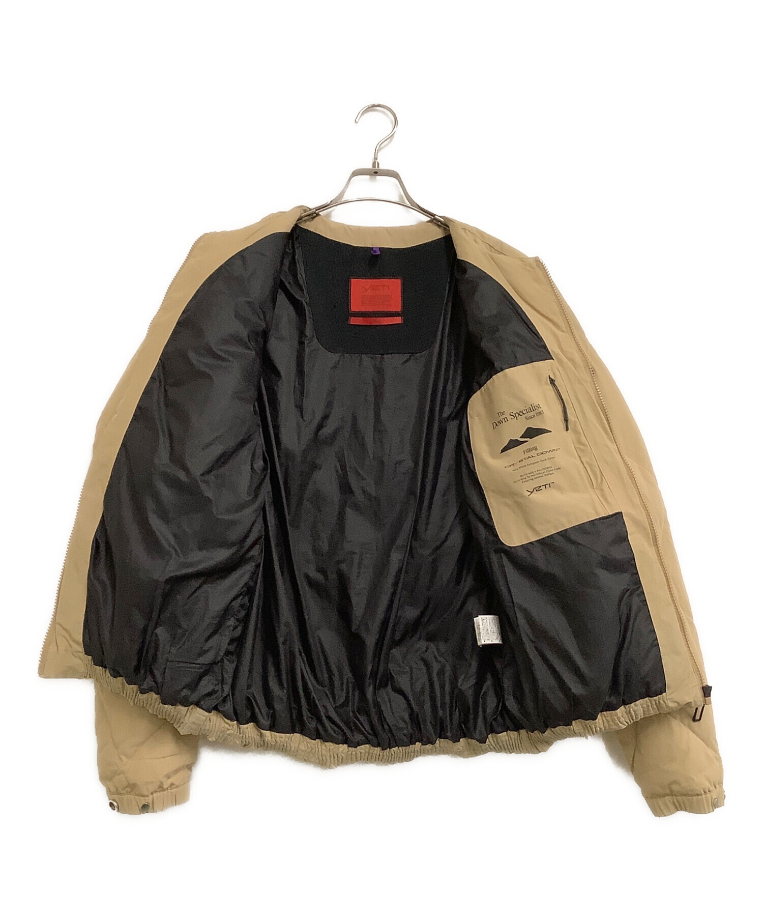 中古・古着通販】Yeti (イエティ) COLLARLESS DOWN JACKET ベージュ 