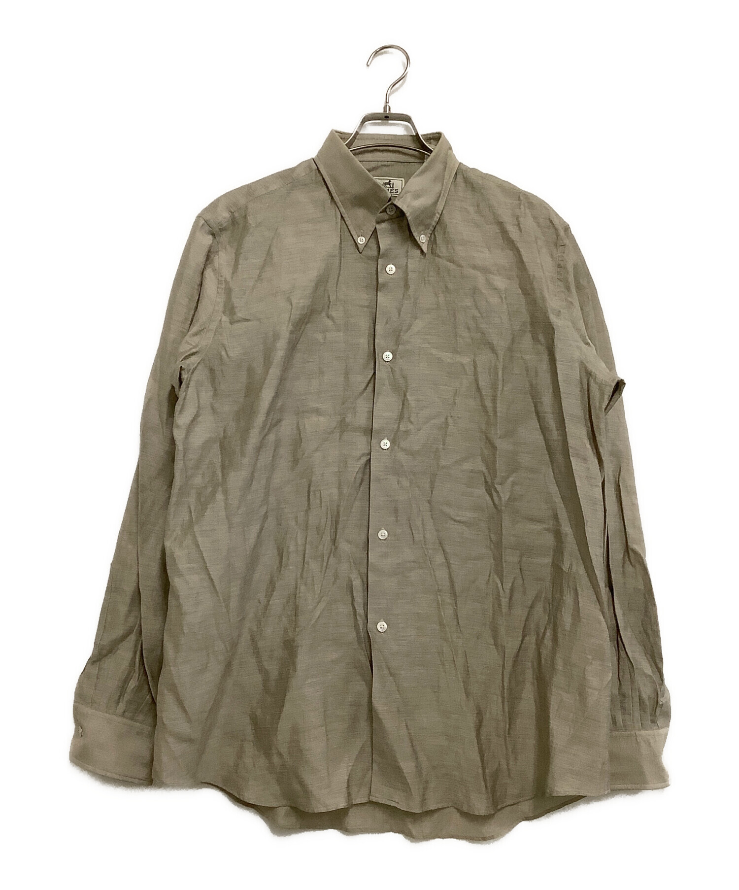中古・古着通販】HERMES (エルメス) リネン混シャツ グレー サイズ:42