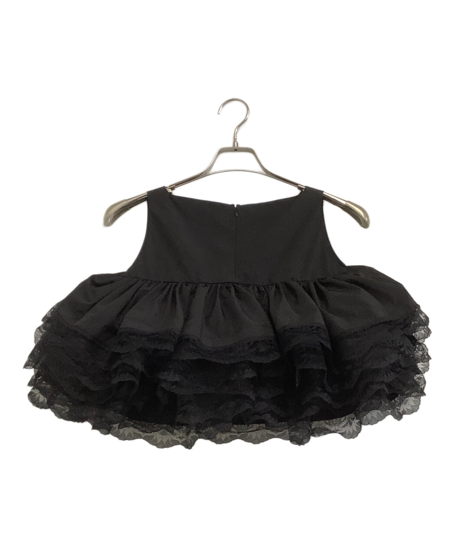 中古・古着通販】Bibiy. (ビビィ) ノースリーブフリルシャツ ブラック