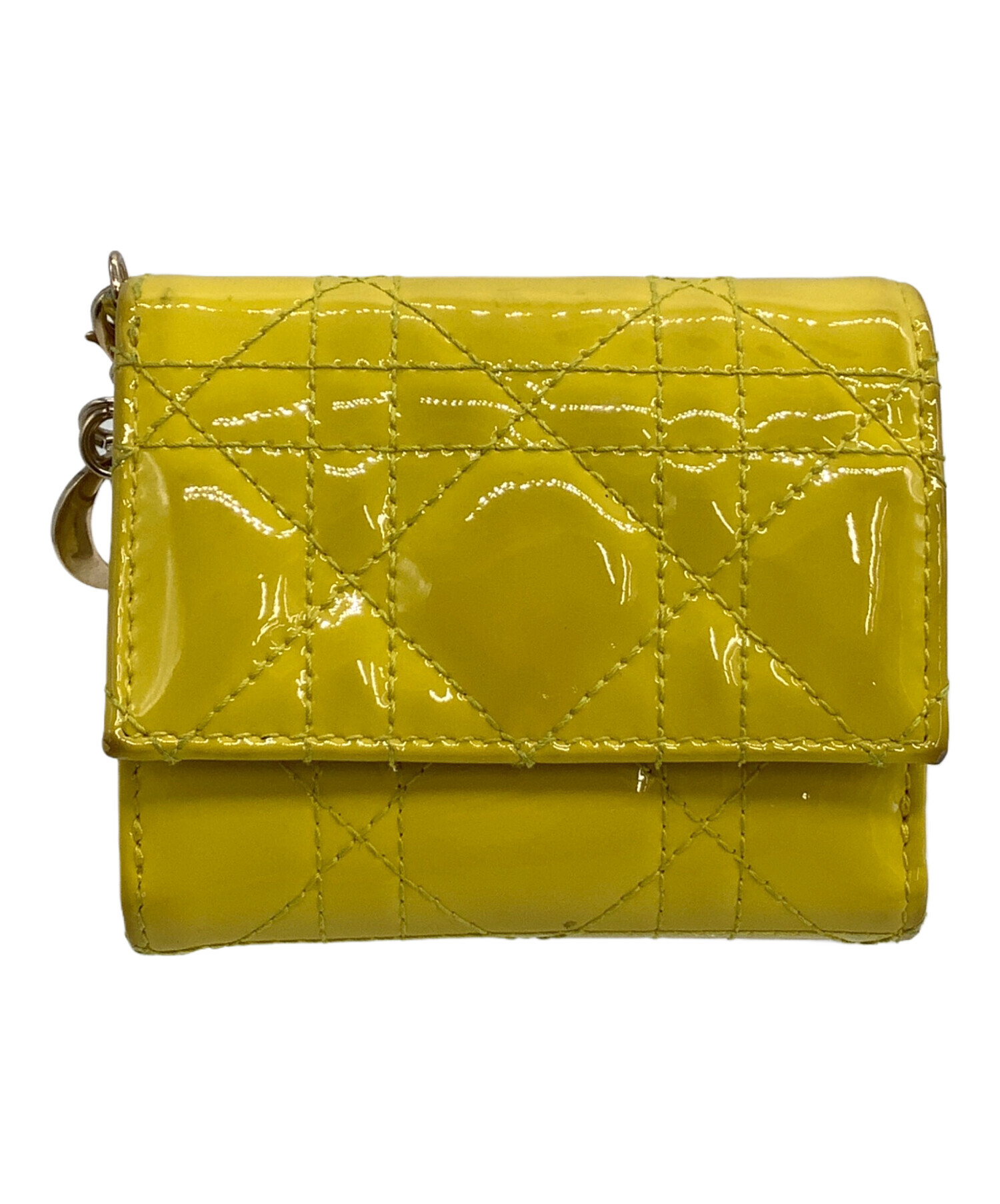 クリスチャンディオール　イエロー折り財布　used 中古・古着通販】Christian Dior (クリスチャン ディオール) 3つ折り