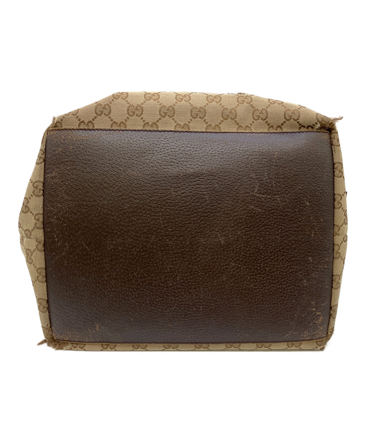 GUCCI トートバッグ ブラウン/ベージュ 中古・古着通販】GUCCI (グッチ) トートバッグ ベージュ×ブラウン