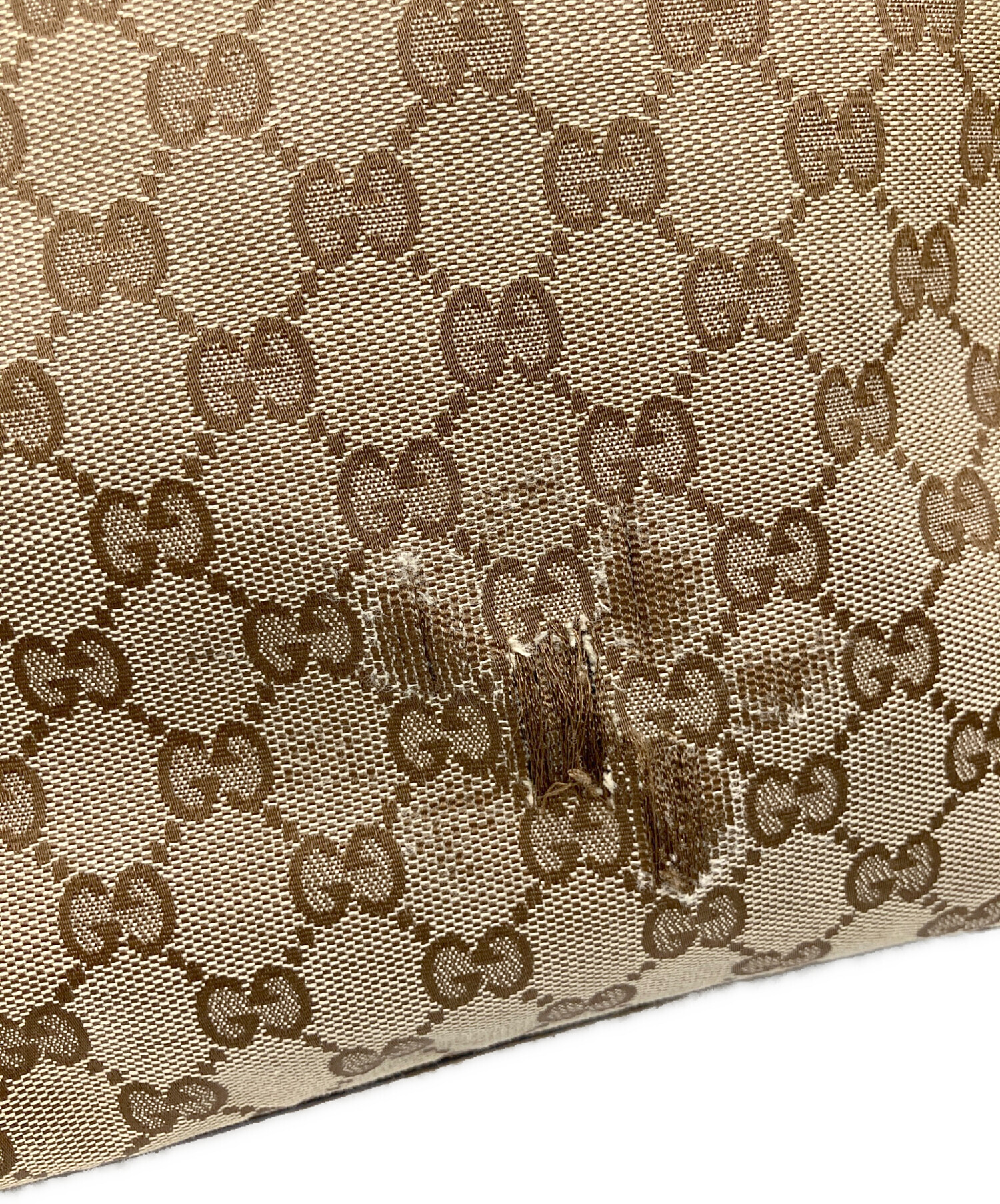 中古・古着通販】GUCCI (グッチ) トートバッグ ベージュ×ブラウン