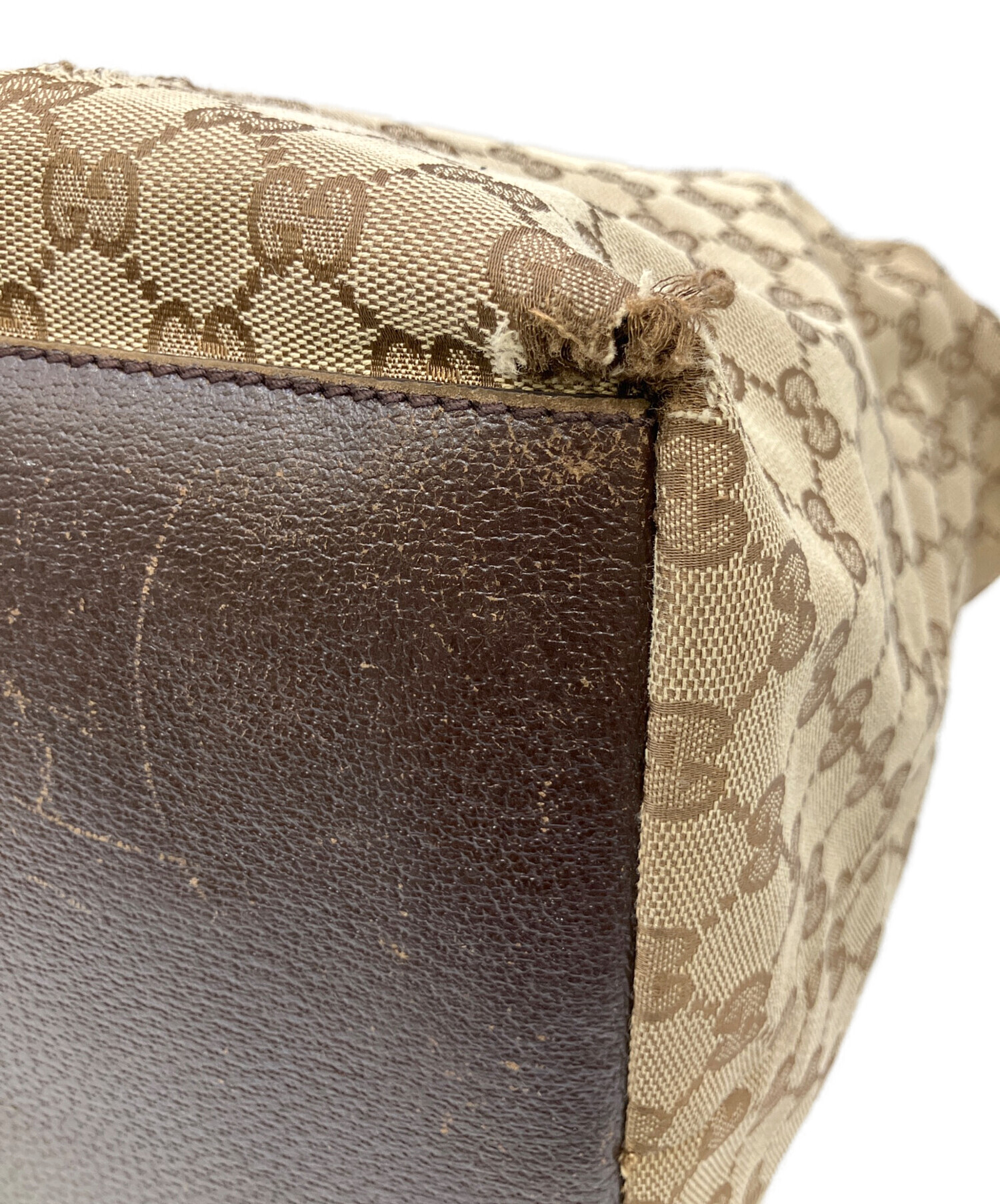 GUCCI トートバッグ ブラウン/ベージュ 中古・古着通販】GUCCI (グッチ) トートバッグ ベージュ×ブラウン